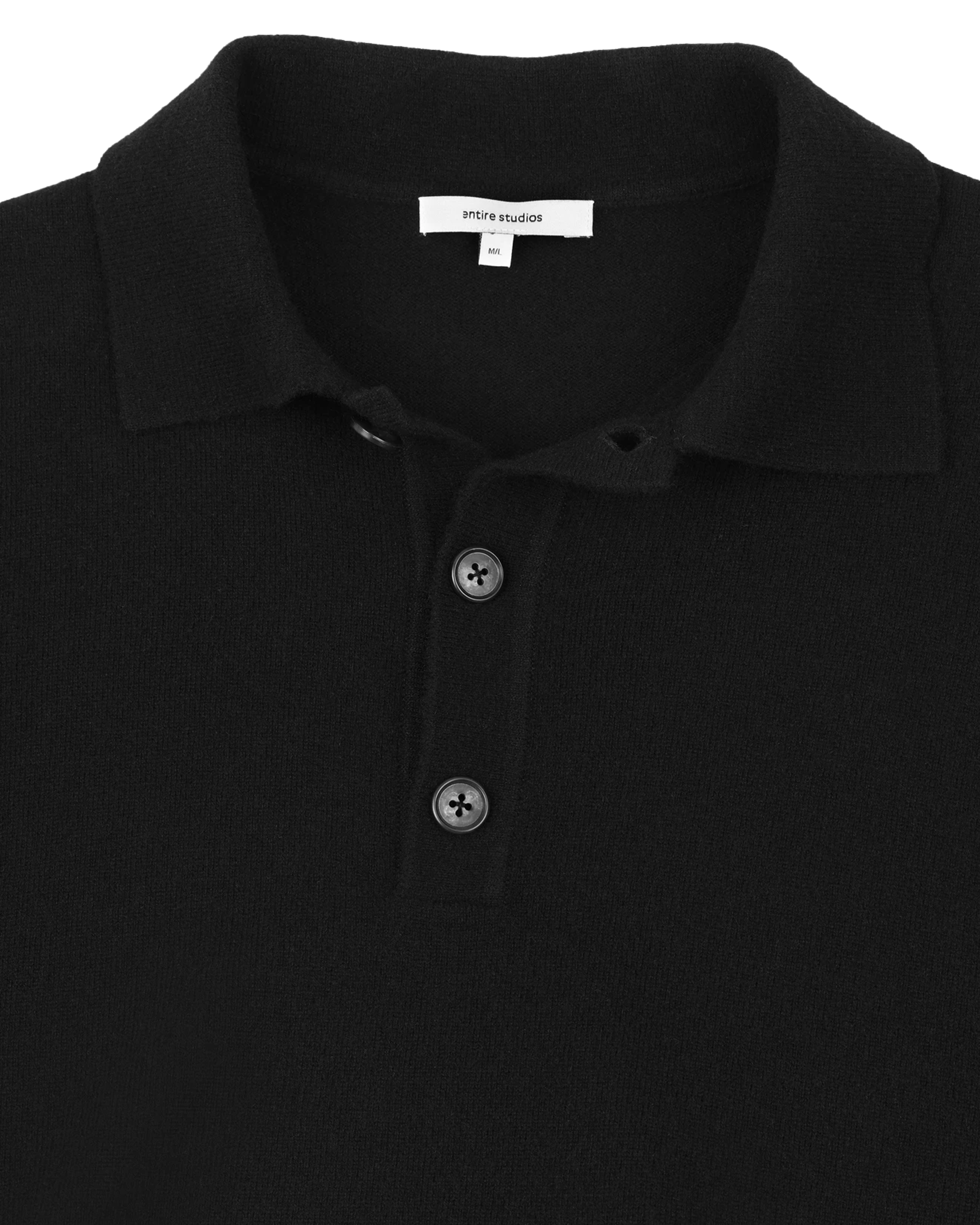 Short Sleeve Knit Polo Black - Image 5