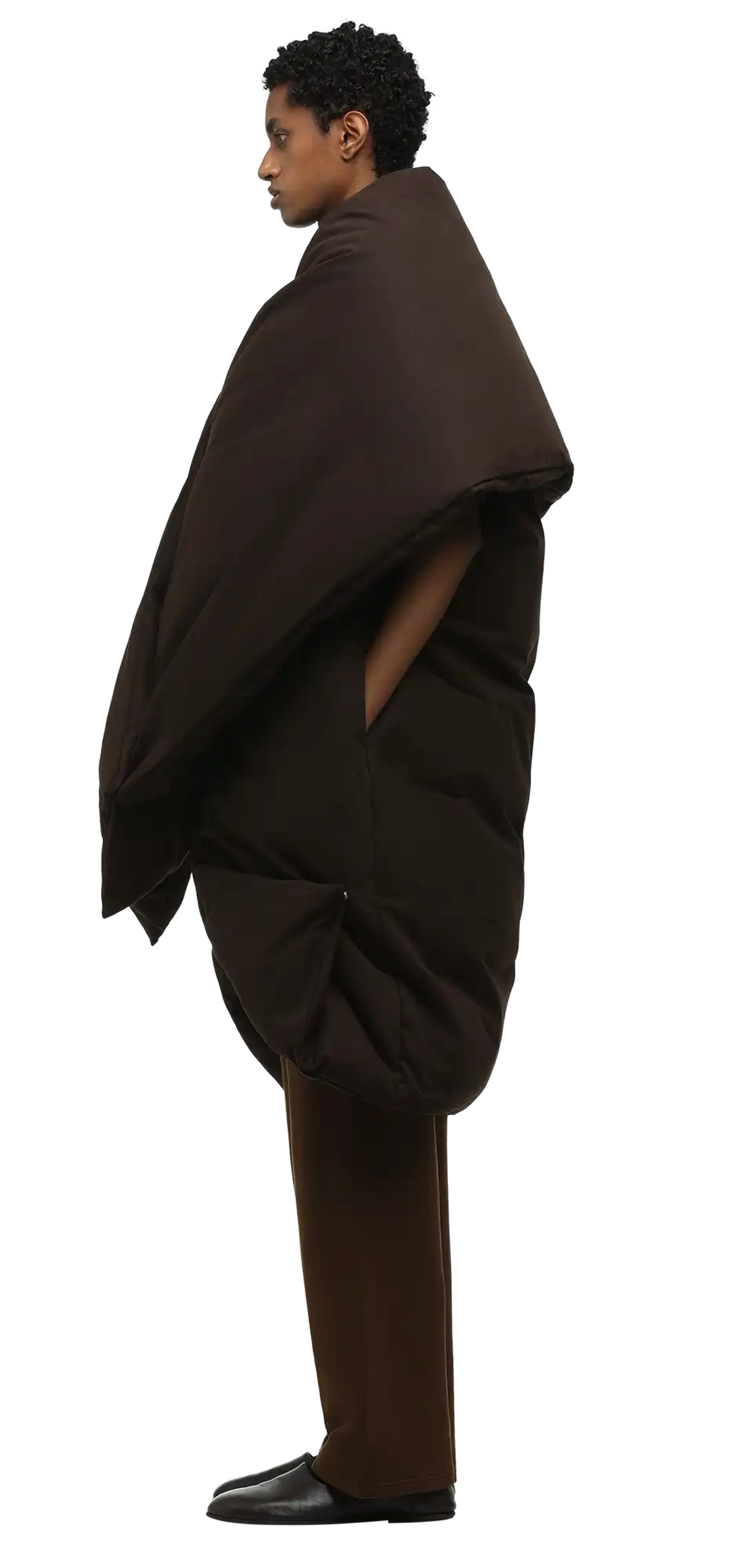 doona-coat-dark-brown character left view