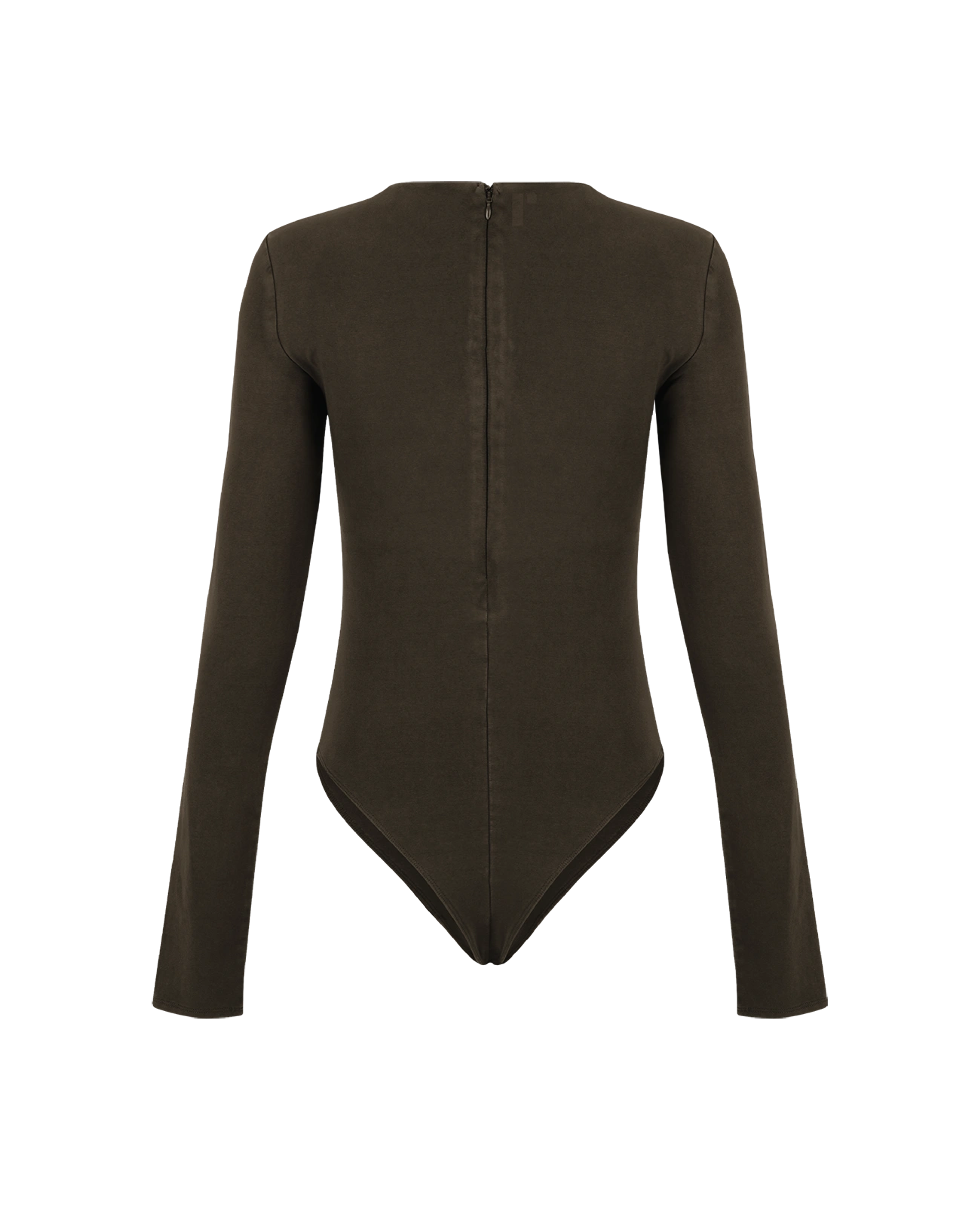 LS Bodysuit Cotton Spandex Brunette - Image 2