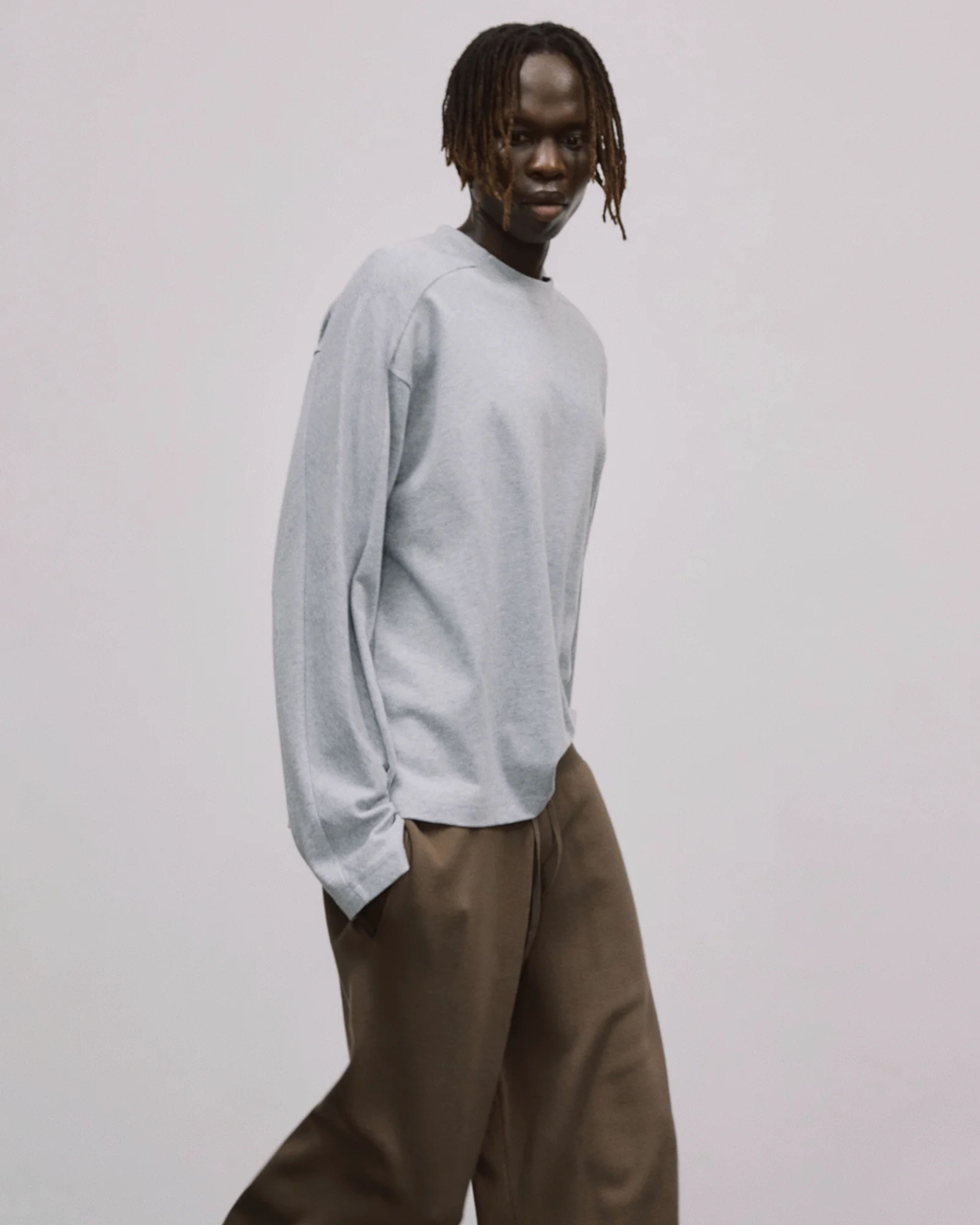 Heavy Long Sleeve Grey Marle - Image 3