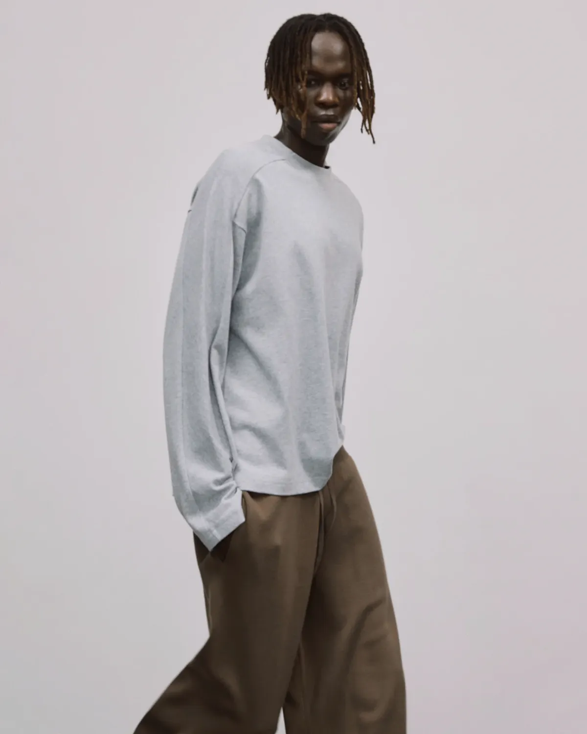 Heavy Long Sleeve Grey Marle - Image 3