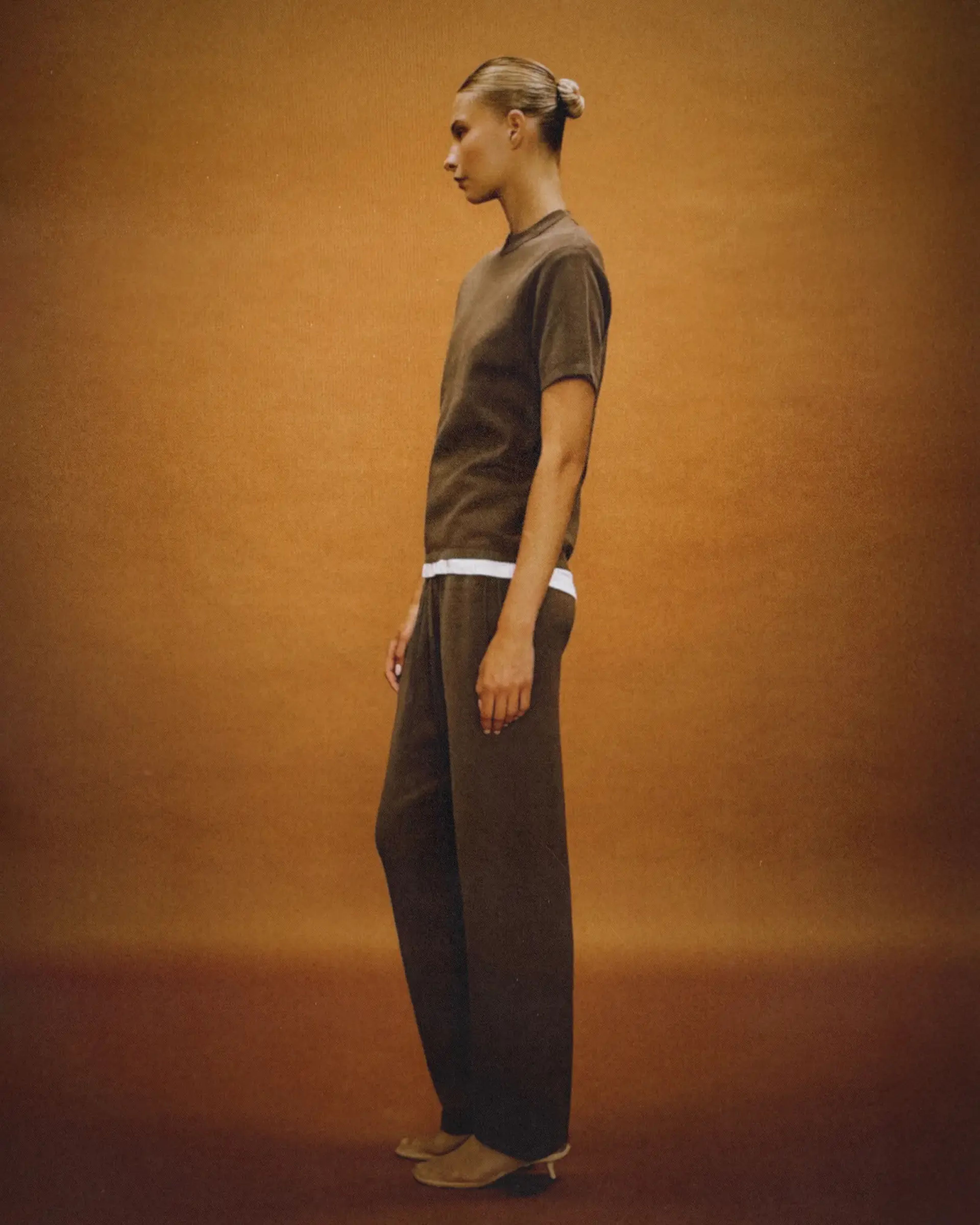 Straight Leg Knit Pant Light Brown - Image 4