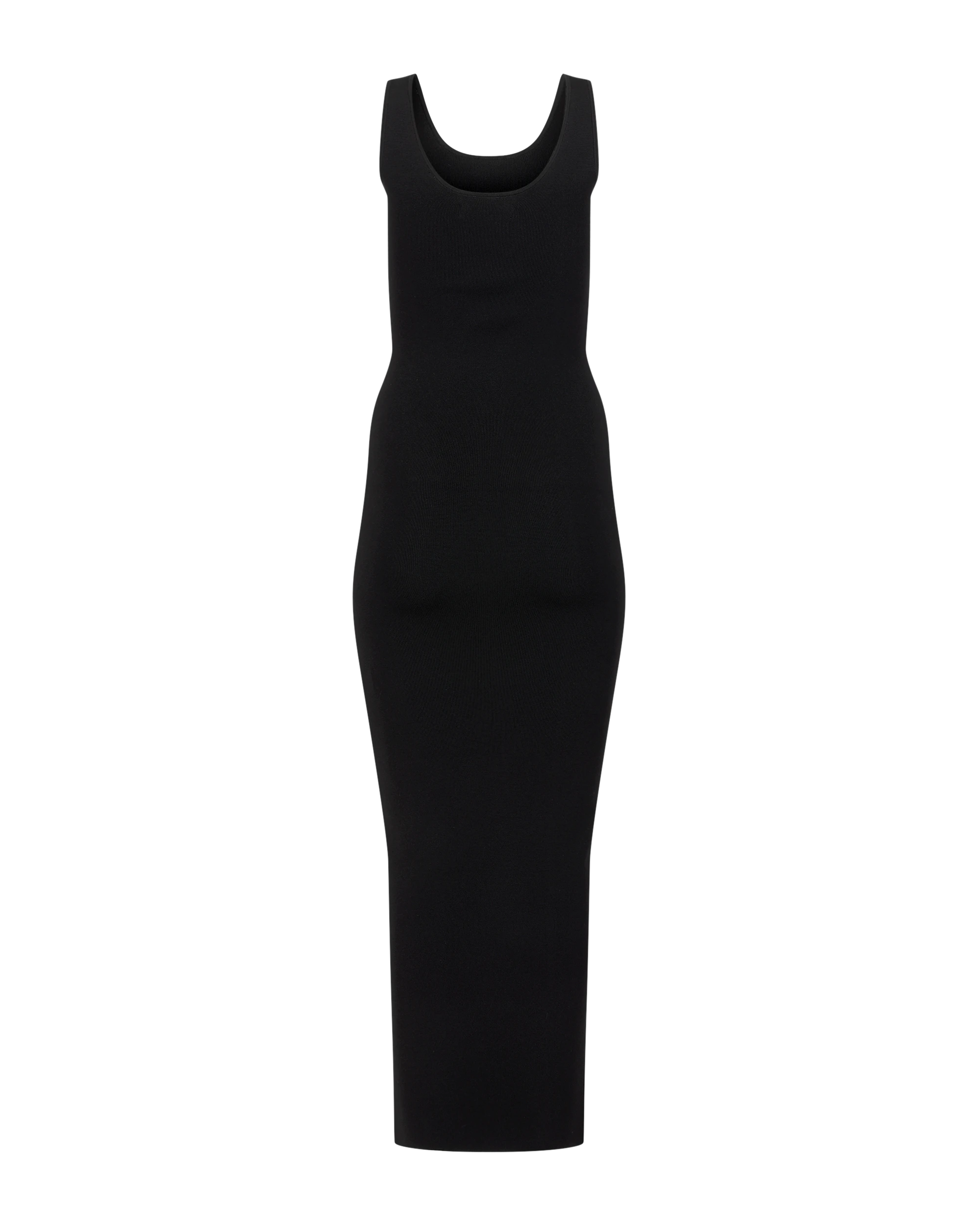 Square Neck Knit Midi Black - Image 4