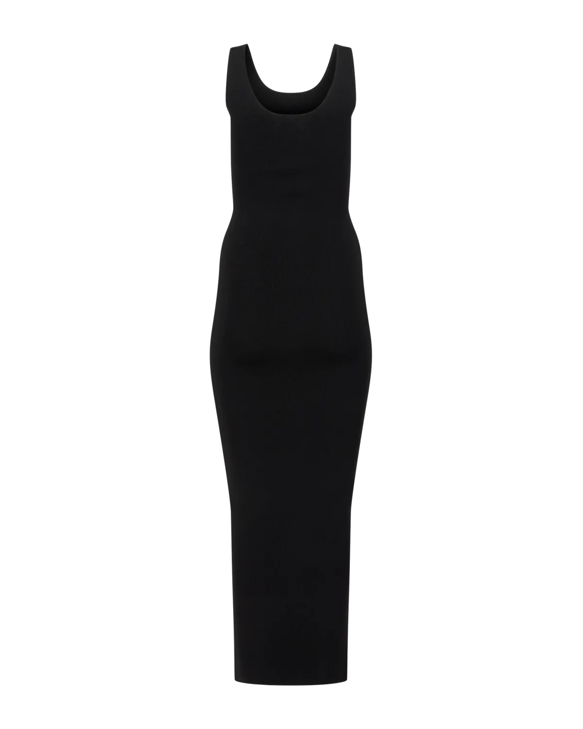 Square Neck Knit Midi Black - Image 4