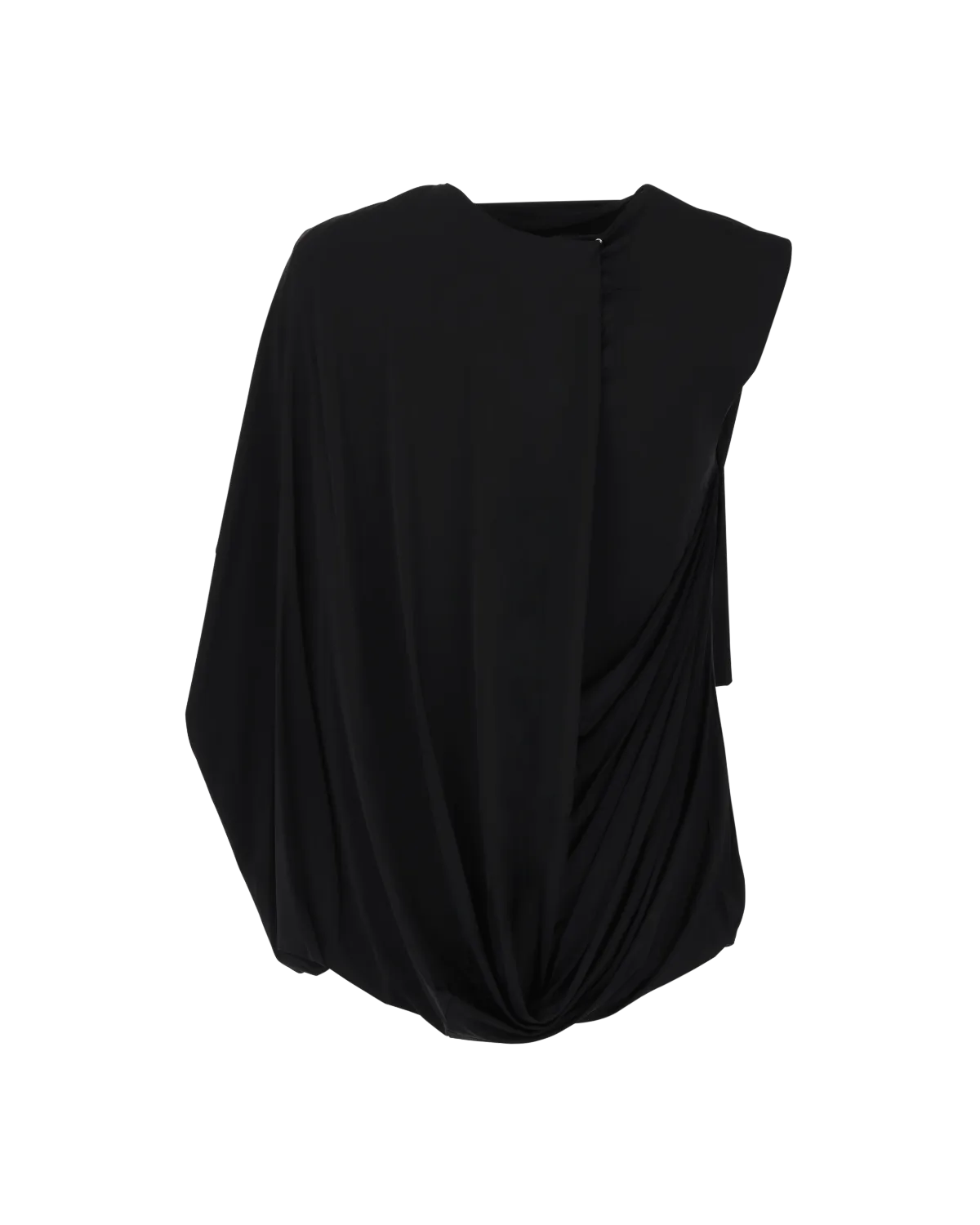 Lycra Side Drape Top Black - Image 3