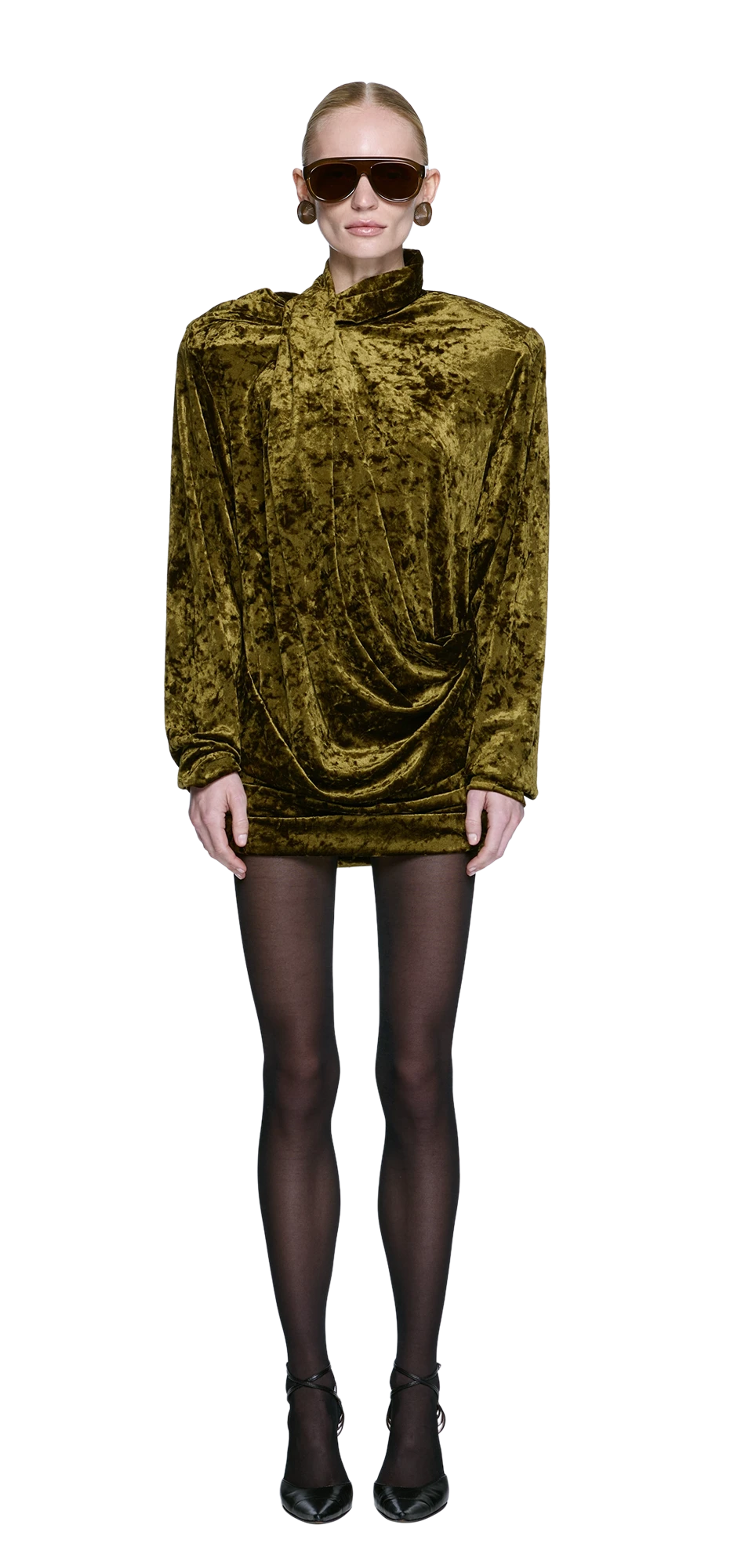 dalters-mini-dress-tapestry-green character front view