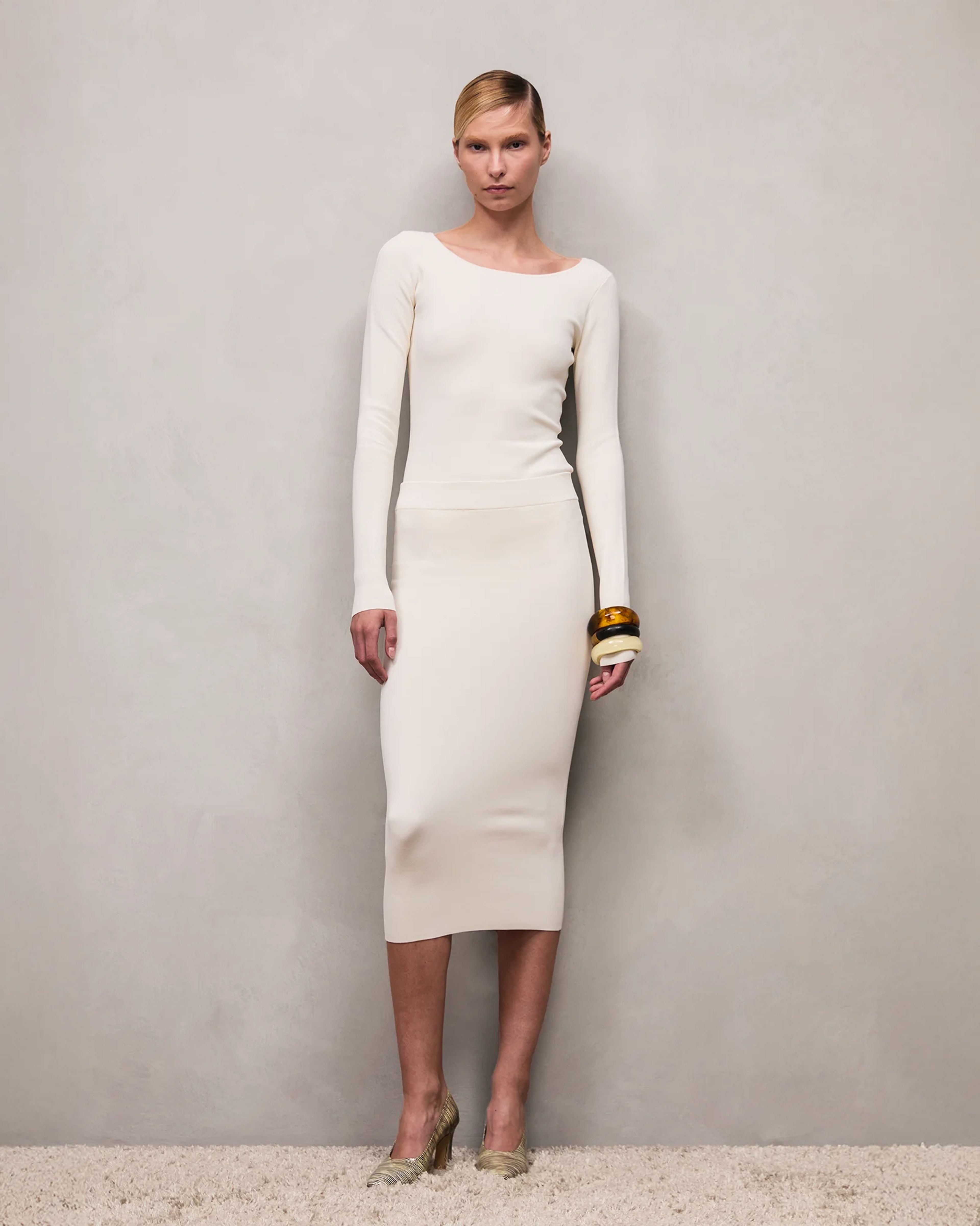 Knit Skirt Off White - Image 1