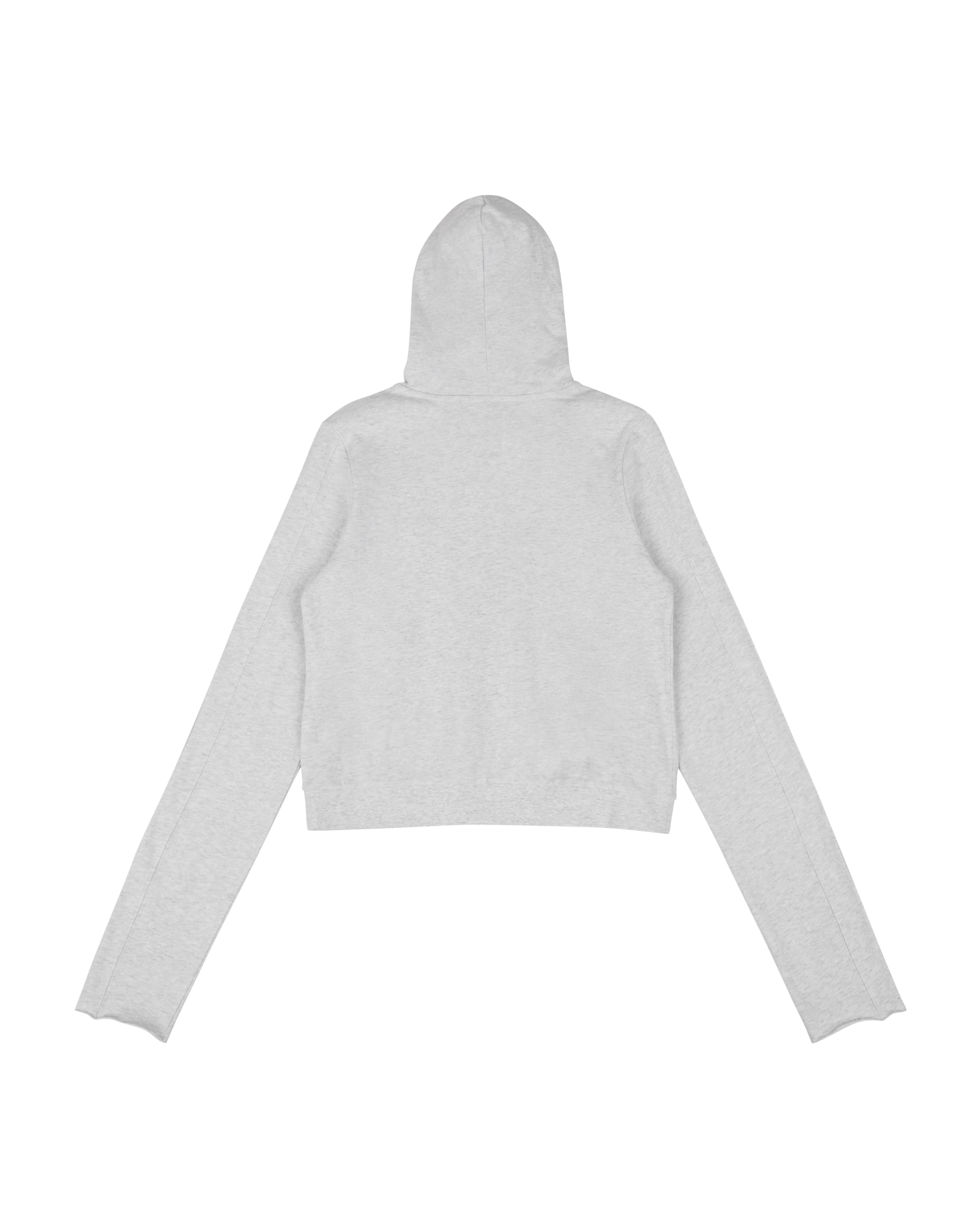 Lightweight Cropped Zip Up Heather Grey - Image 6