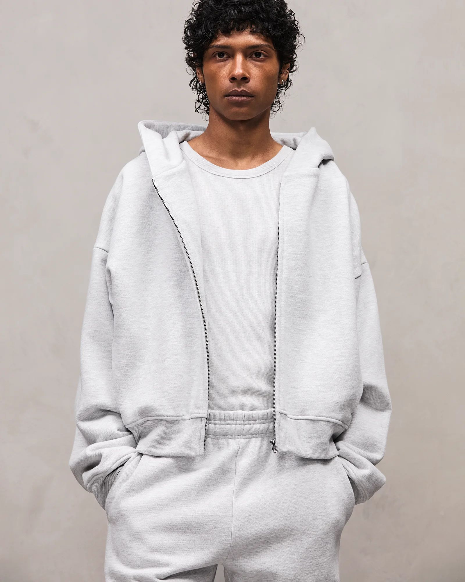 thermal hood heather grey - entire studios thermal hood heather grey - entire studios
