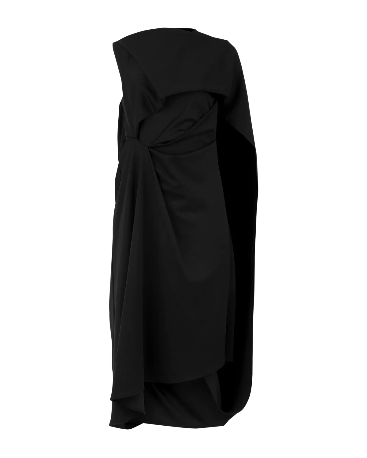 Side Drape Dress Black - Image 4