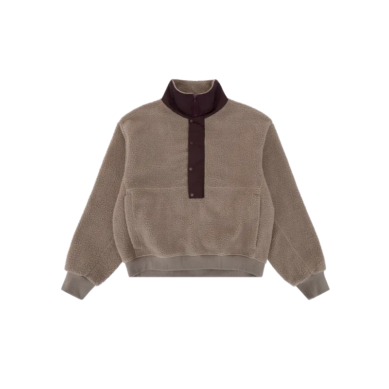 system-half-zip-fleece-brown garment view