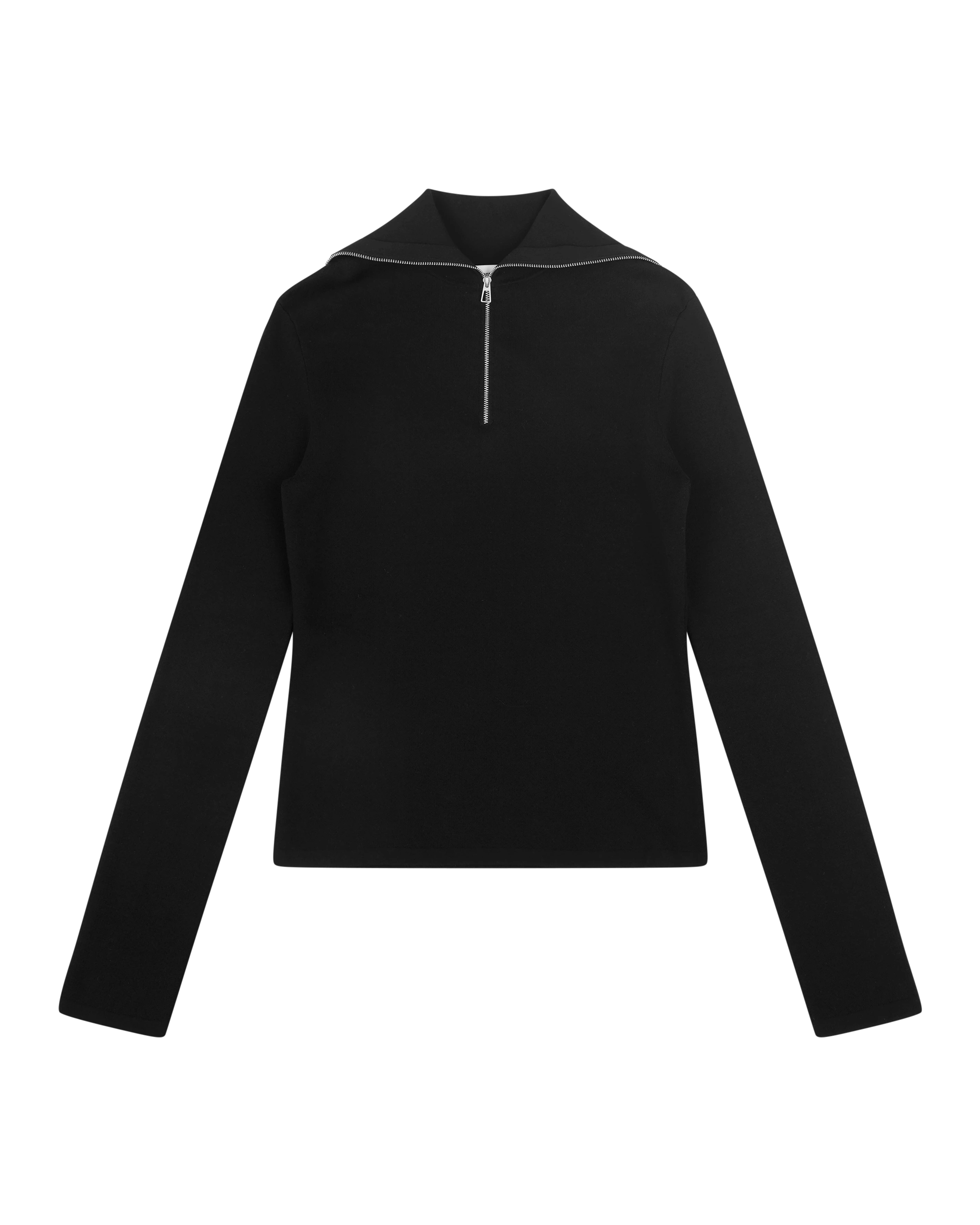 Zip Up Turtleneck Slim Black - Image 4