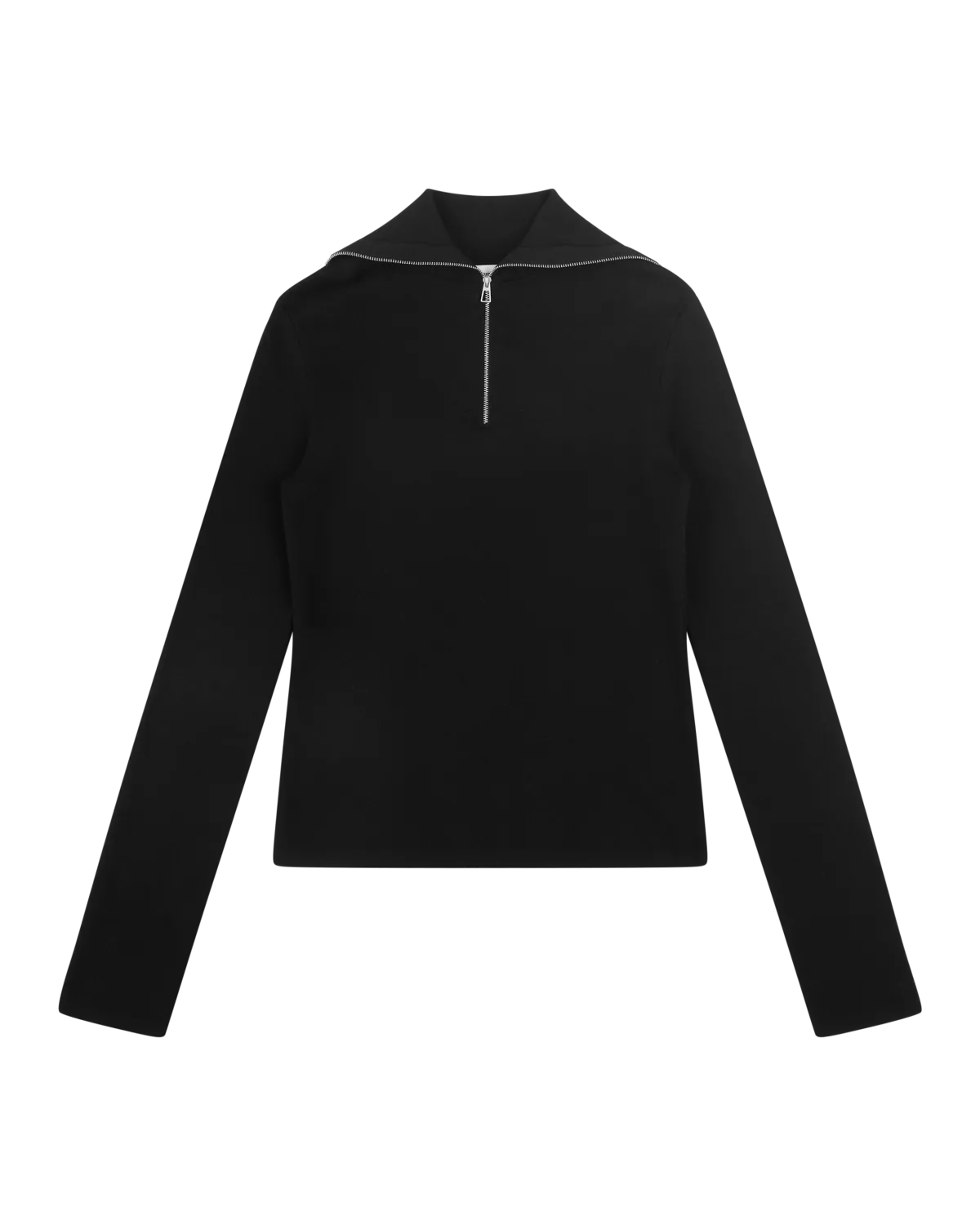 zip up turtleneck slim black - entire studios