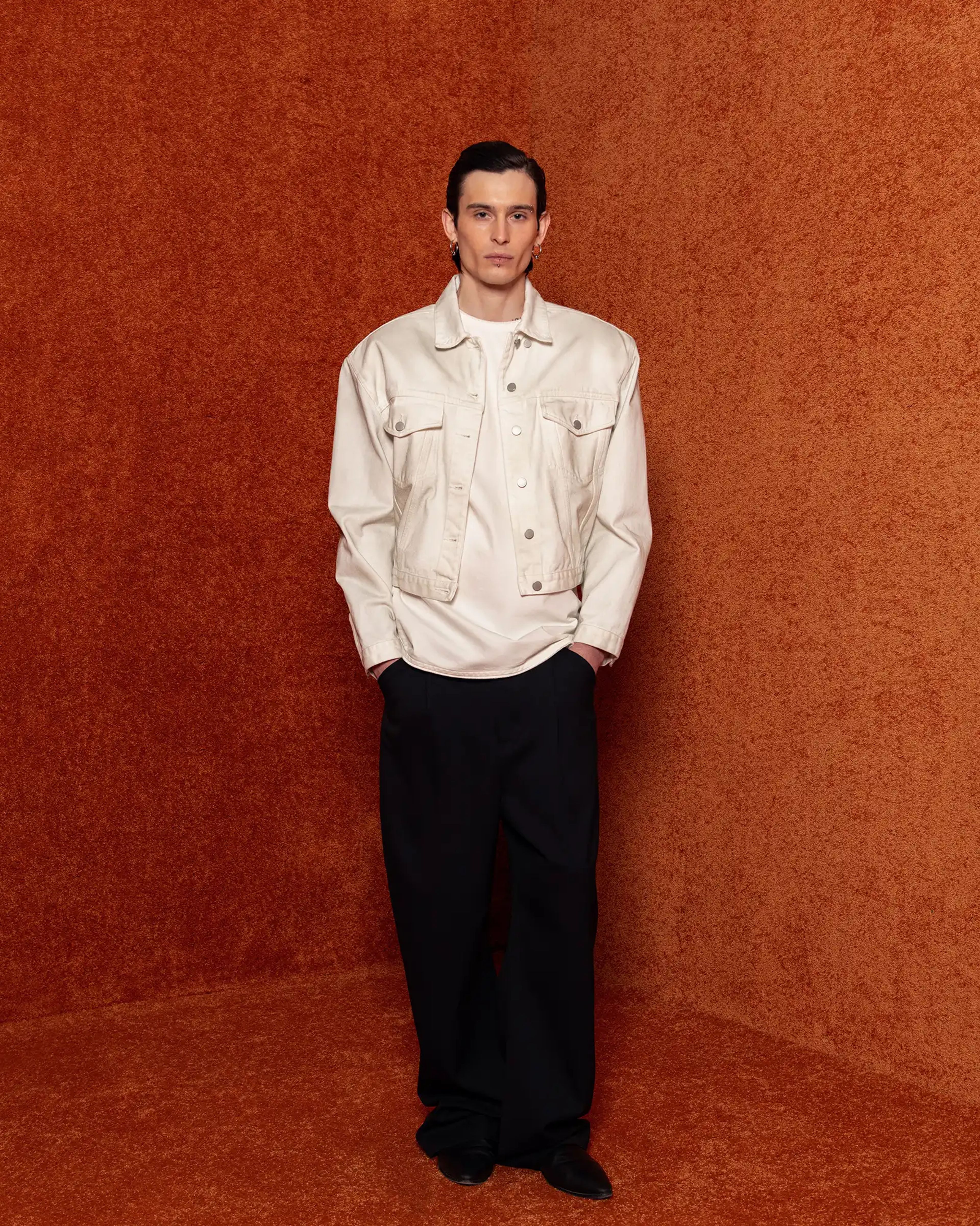 Shrunken Denim Jacket Bone - Image 3