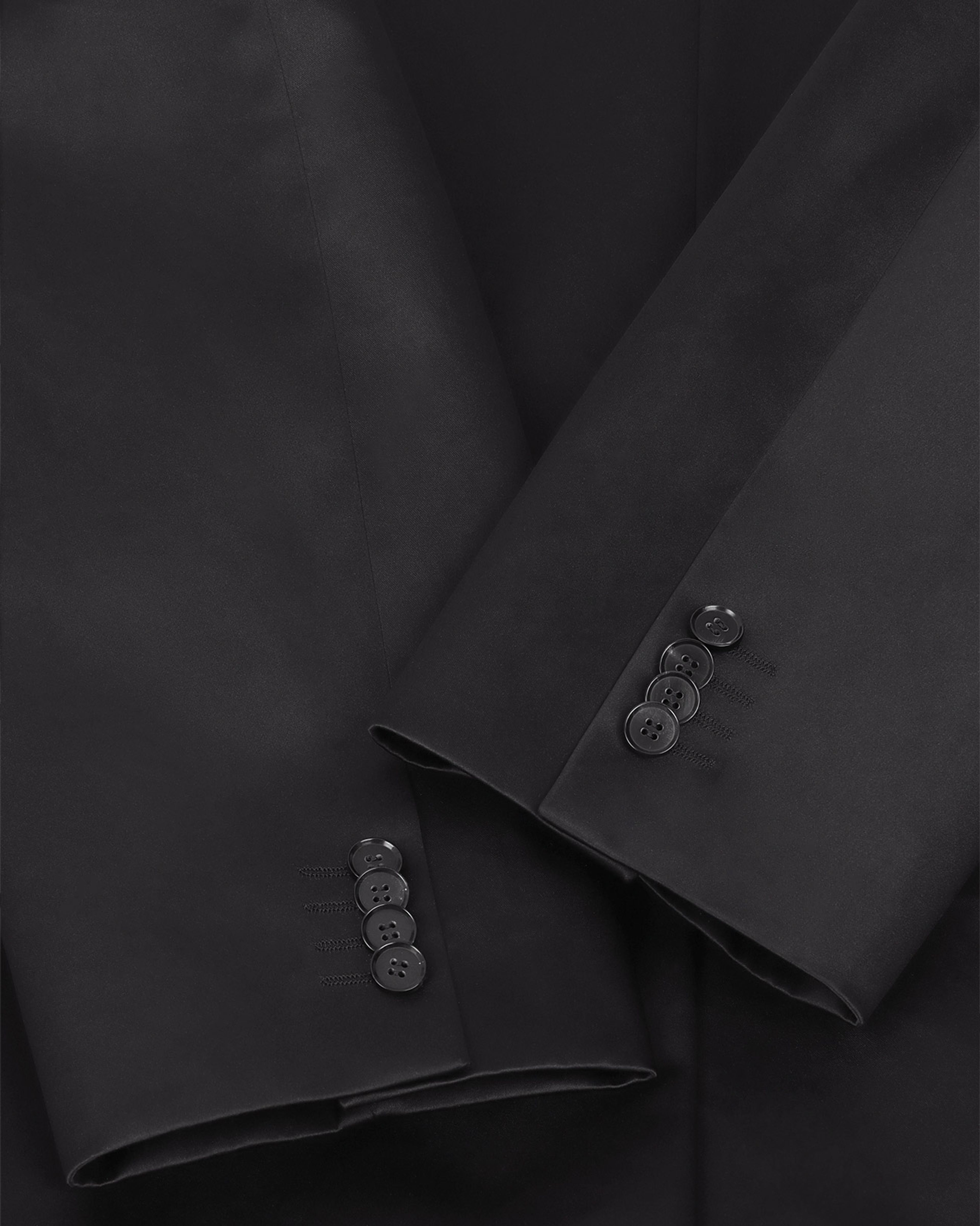 Double Breasted Blazer Black Sateen - Image 4