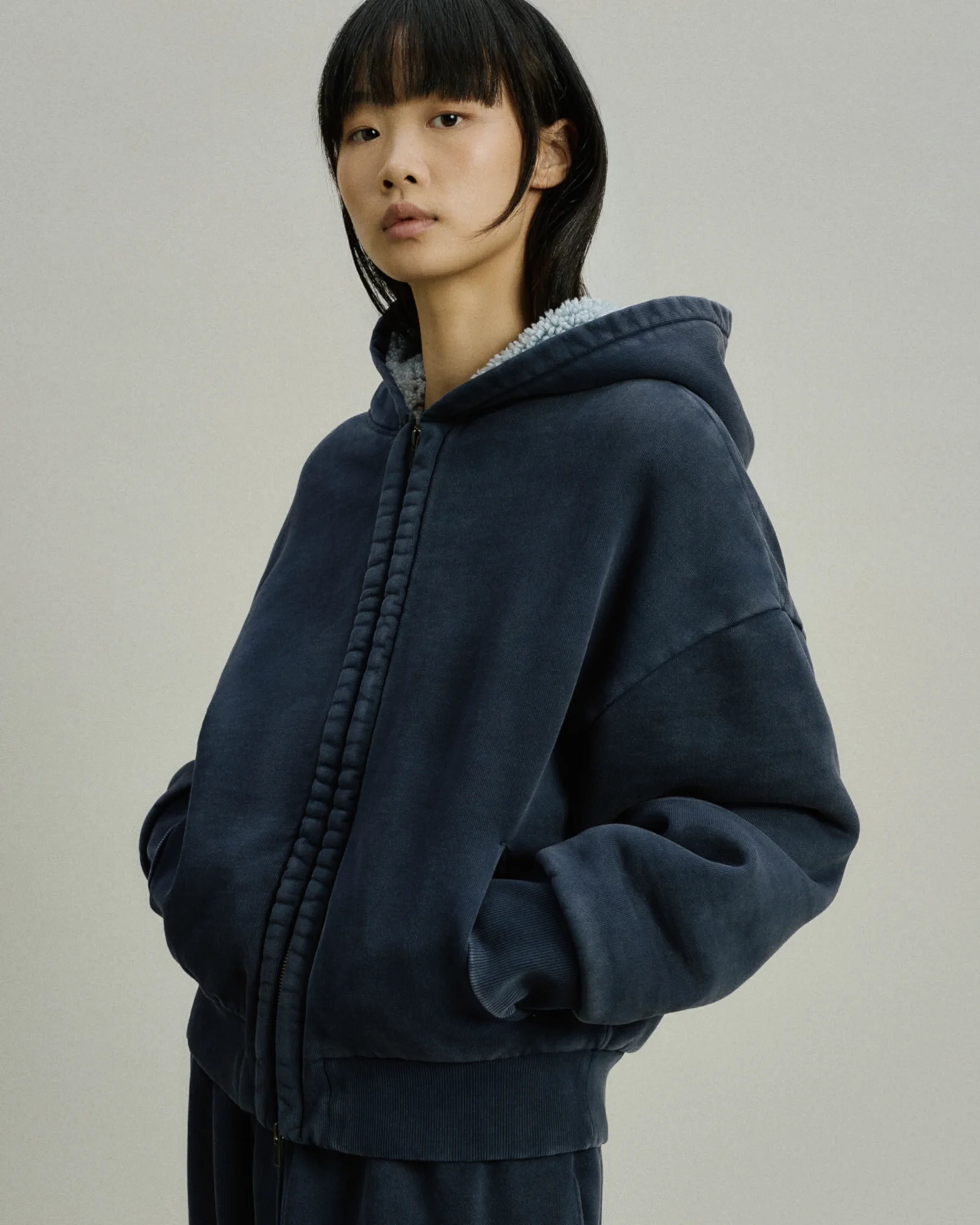 Sherpa Hood Salted Navy - Image 1