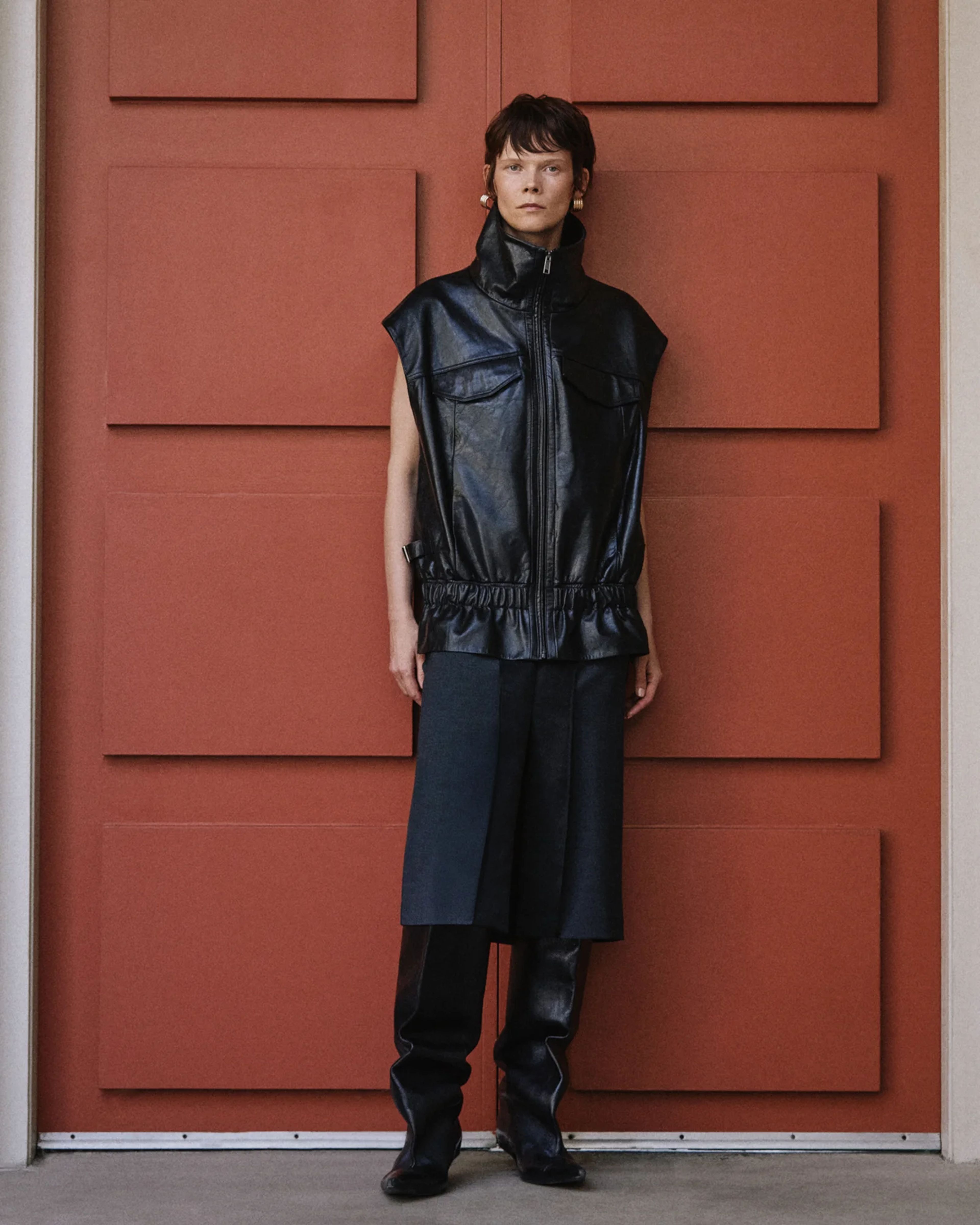 Leather Vest Black Leather - Image 1