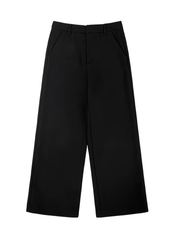wideleg trouser black wool - entire studios
