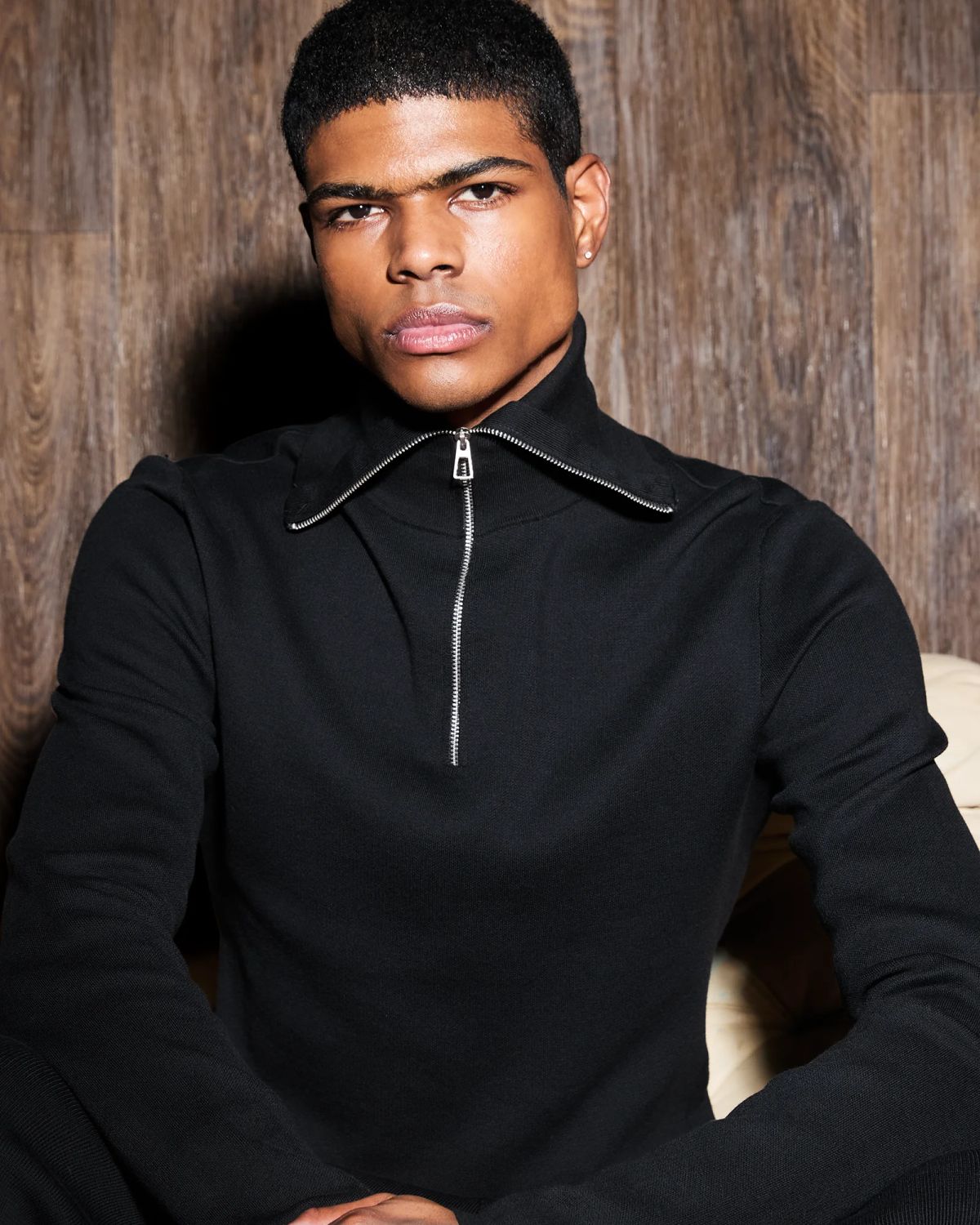 zip up turtleneck black - entire studios