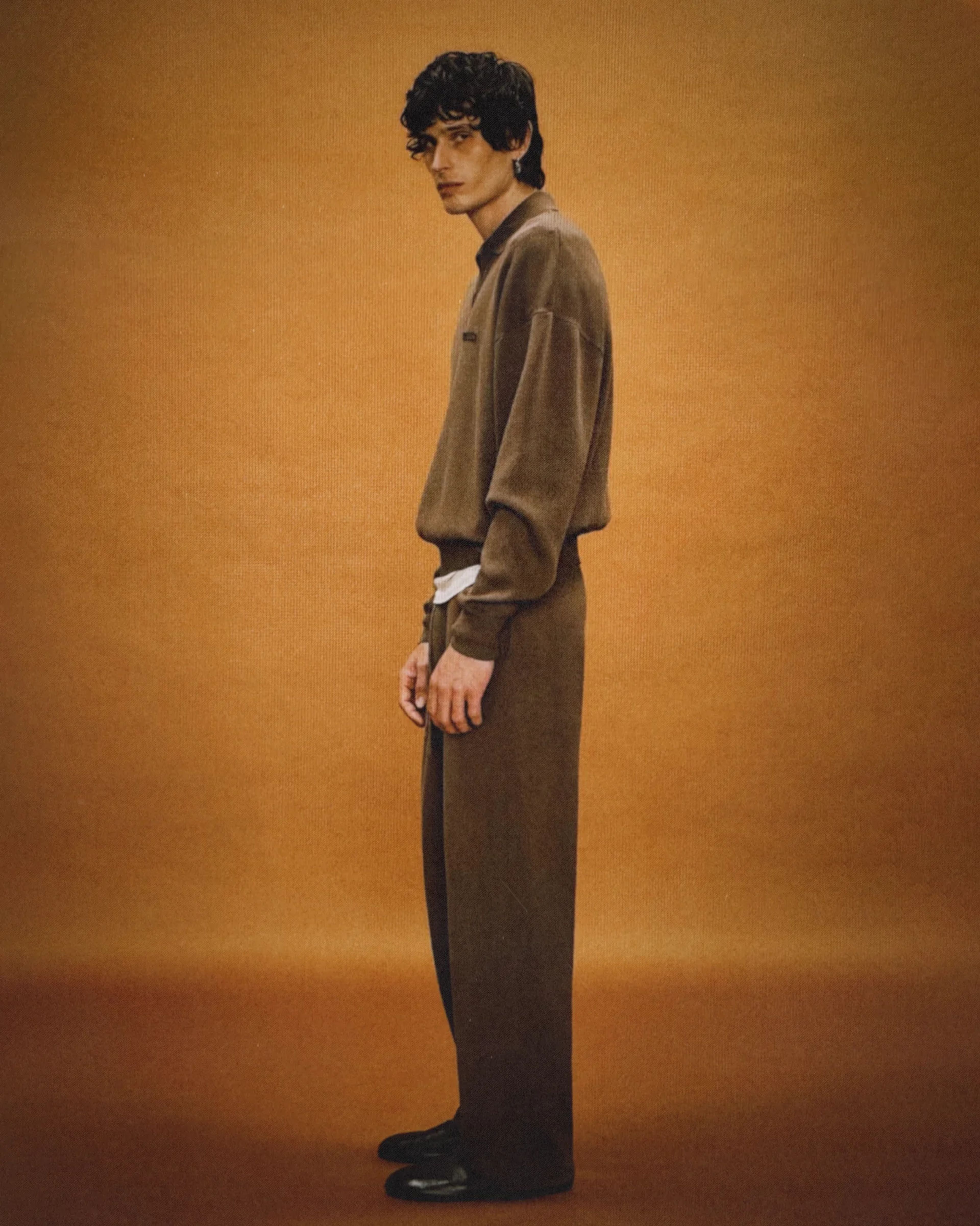 Straight Leg Knit Pant Light Brown - Image 1