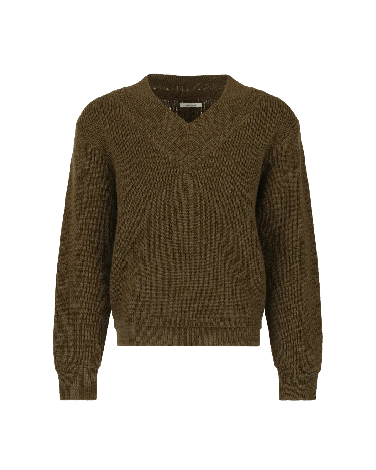 Knit V-Neck Forest - Image 3