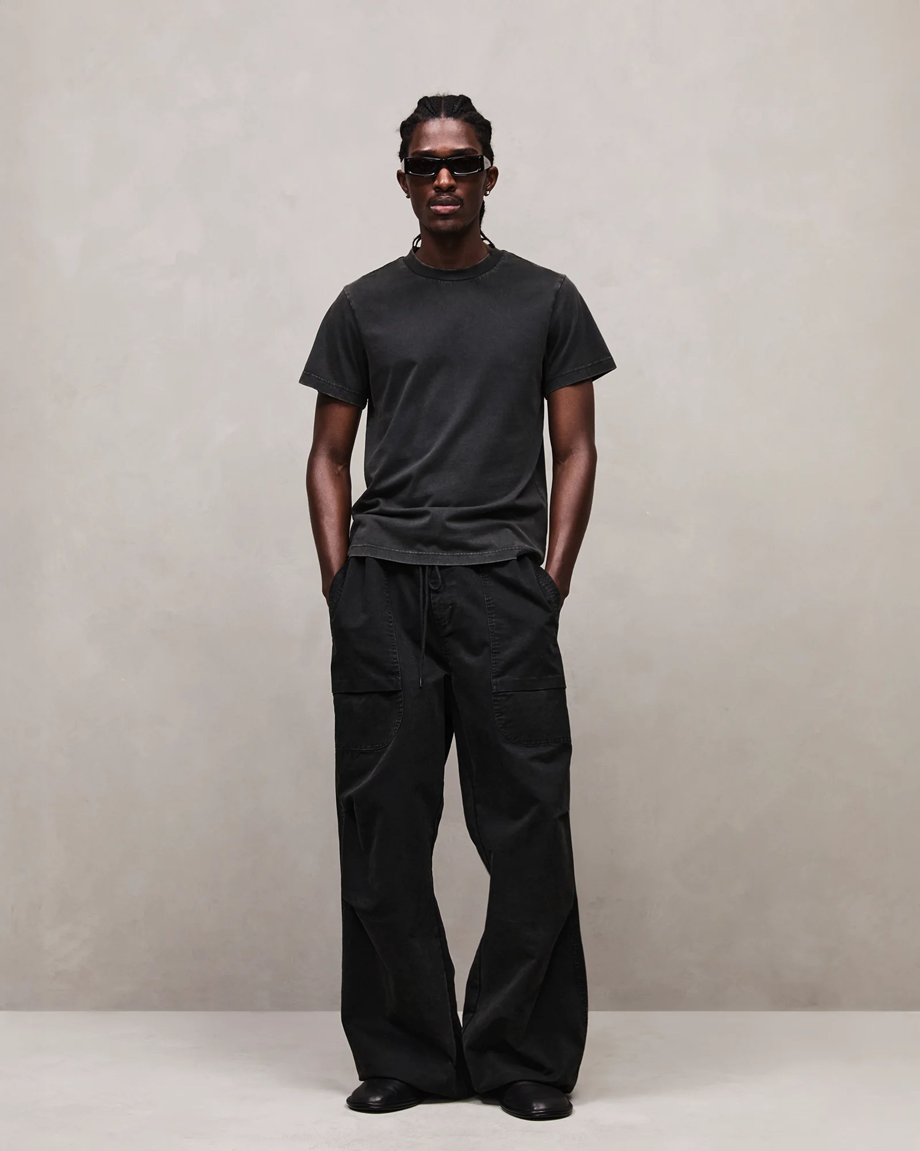 パンツ entire studios WASHED BLACK pants M straight leg sweatpant washed black - entire studios