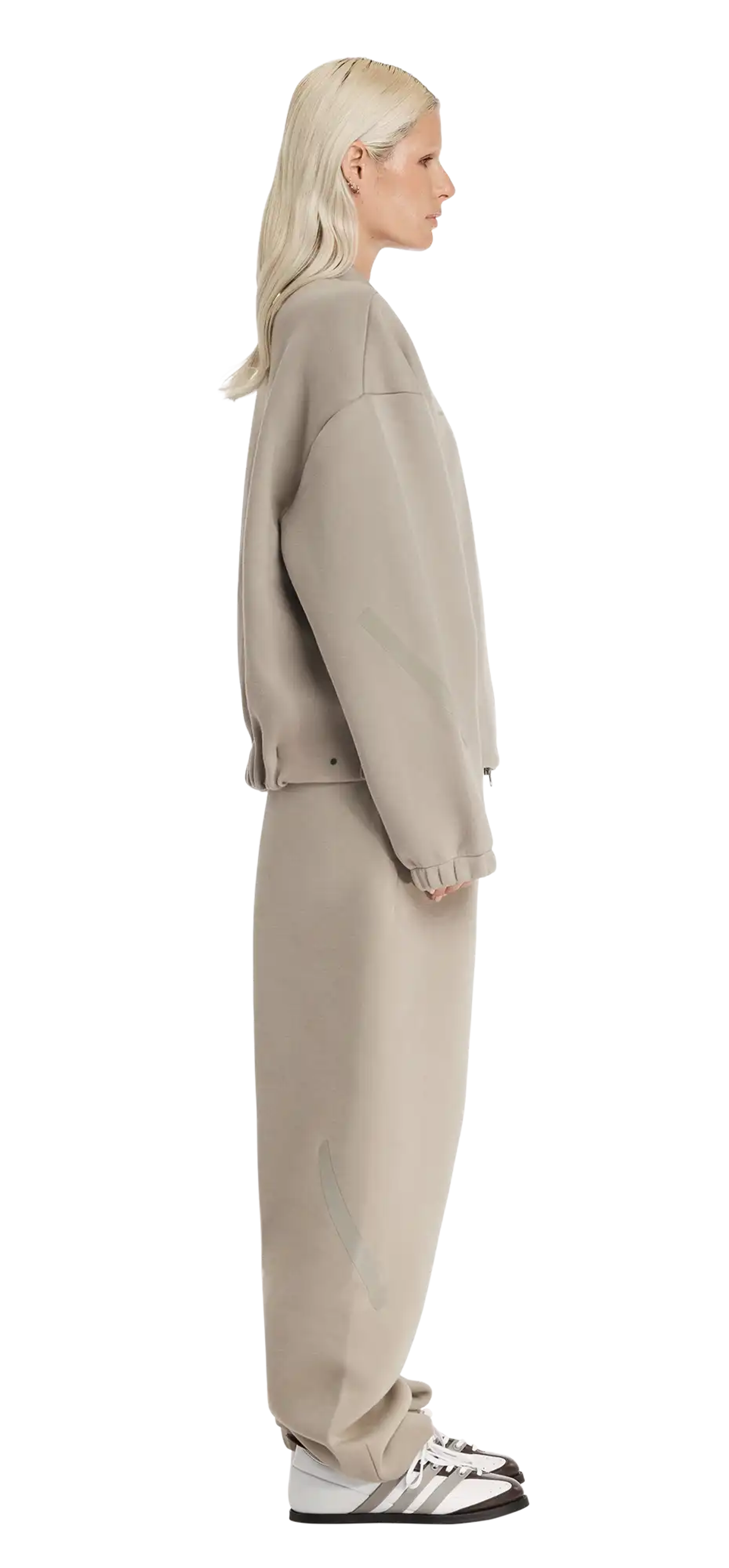 z.n.e. full zip knit putty beige - entire studios