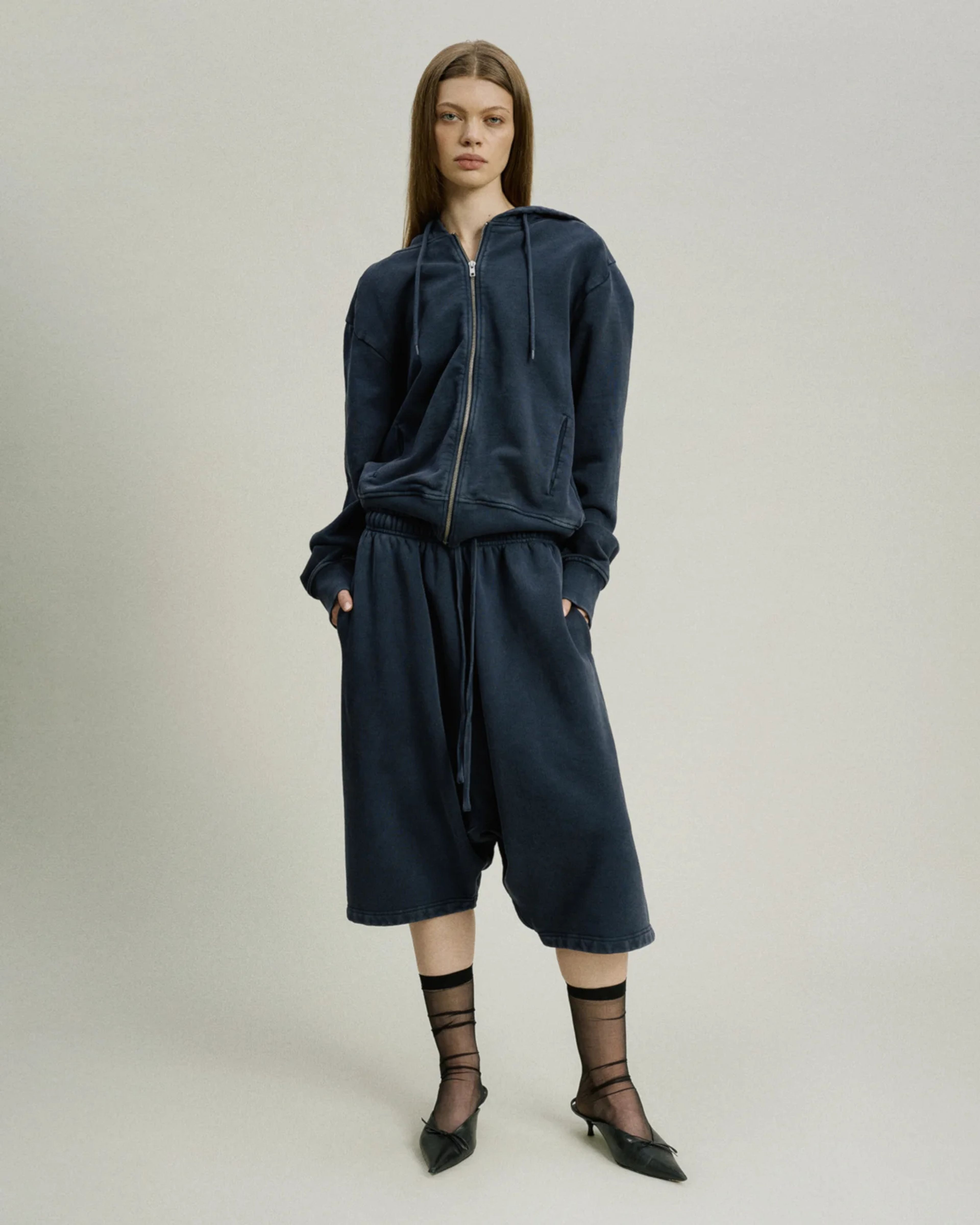 Slim Zip Up Salted Navy - Image 4