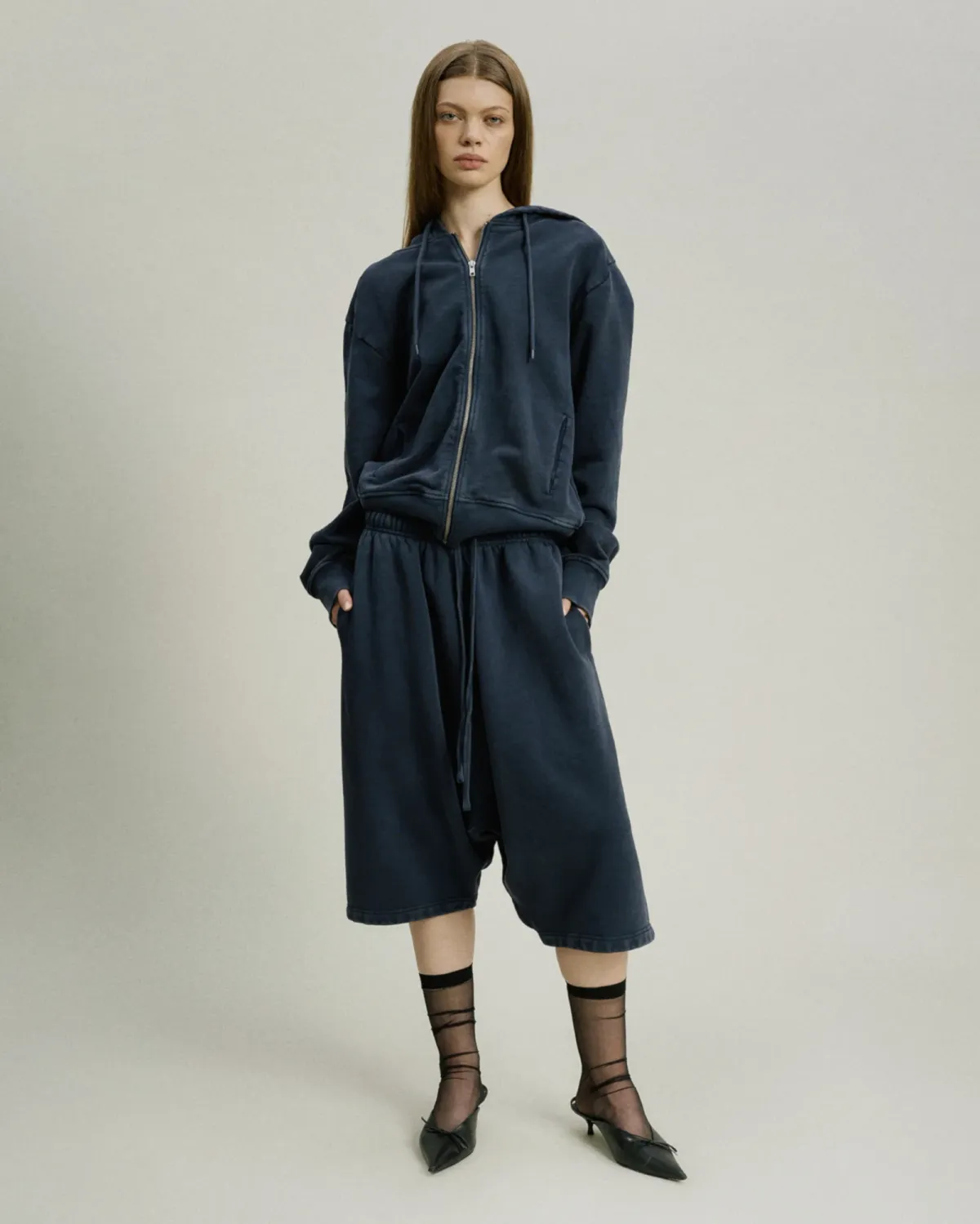Slim Zip Up Salted Navy - Image 4