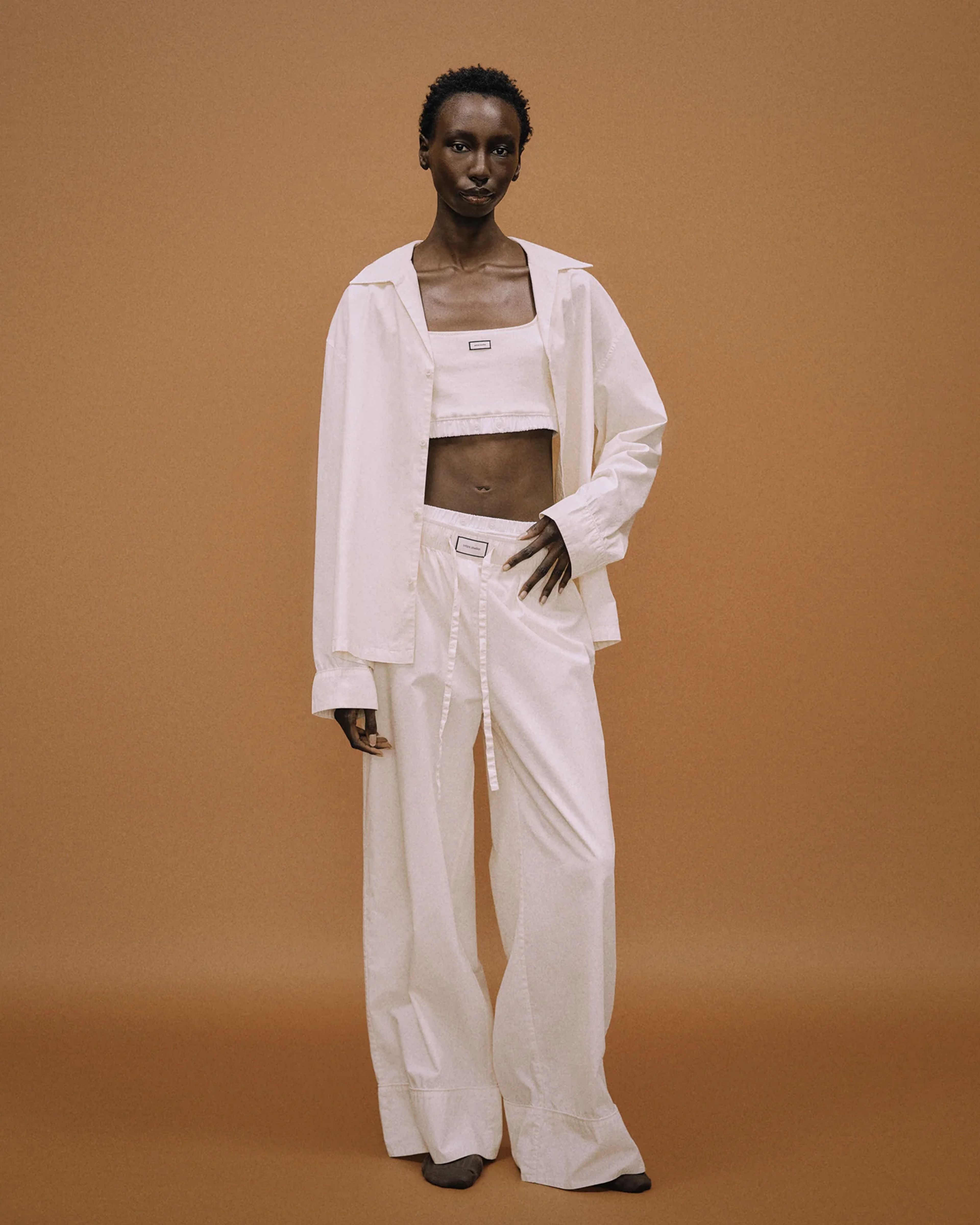 LS Pajama Shirt Off White - Image 1