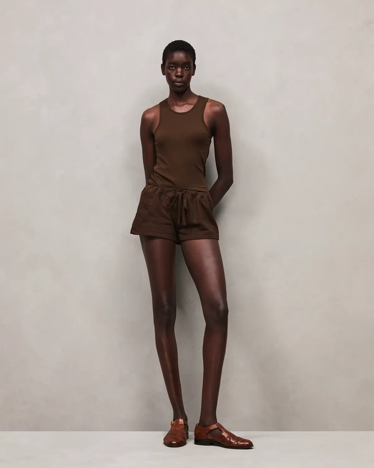 lightweight micro shorts brunette - entire studios
