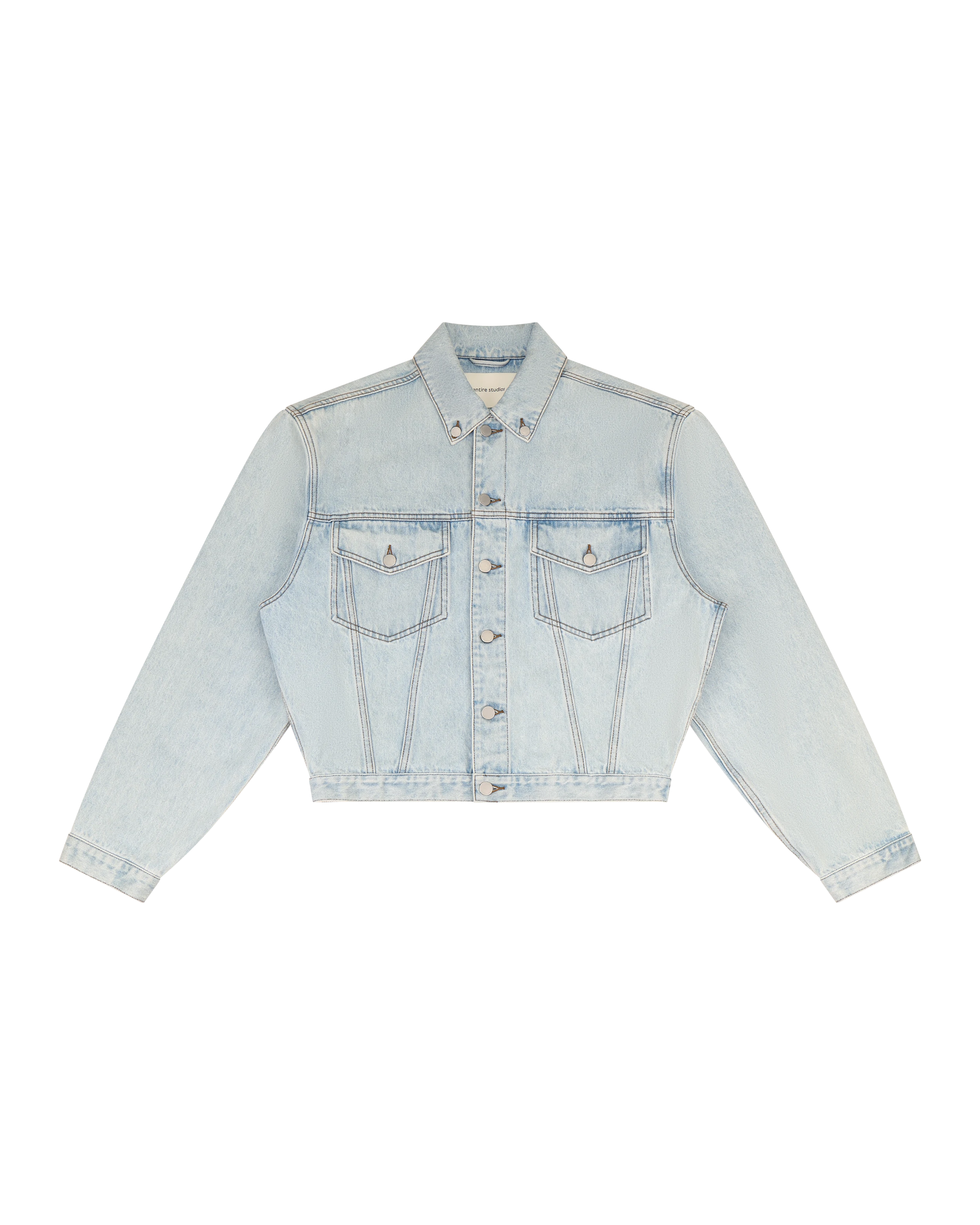 Shrunken Denim Jacket Old Blue - Image 8