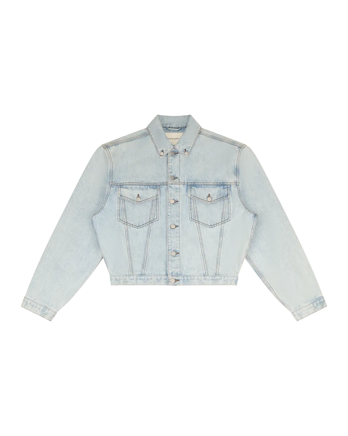 Shrunken Denim Jacket Old Blue - Image 8