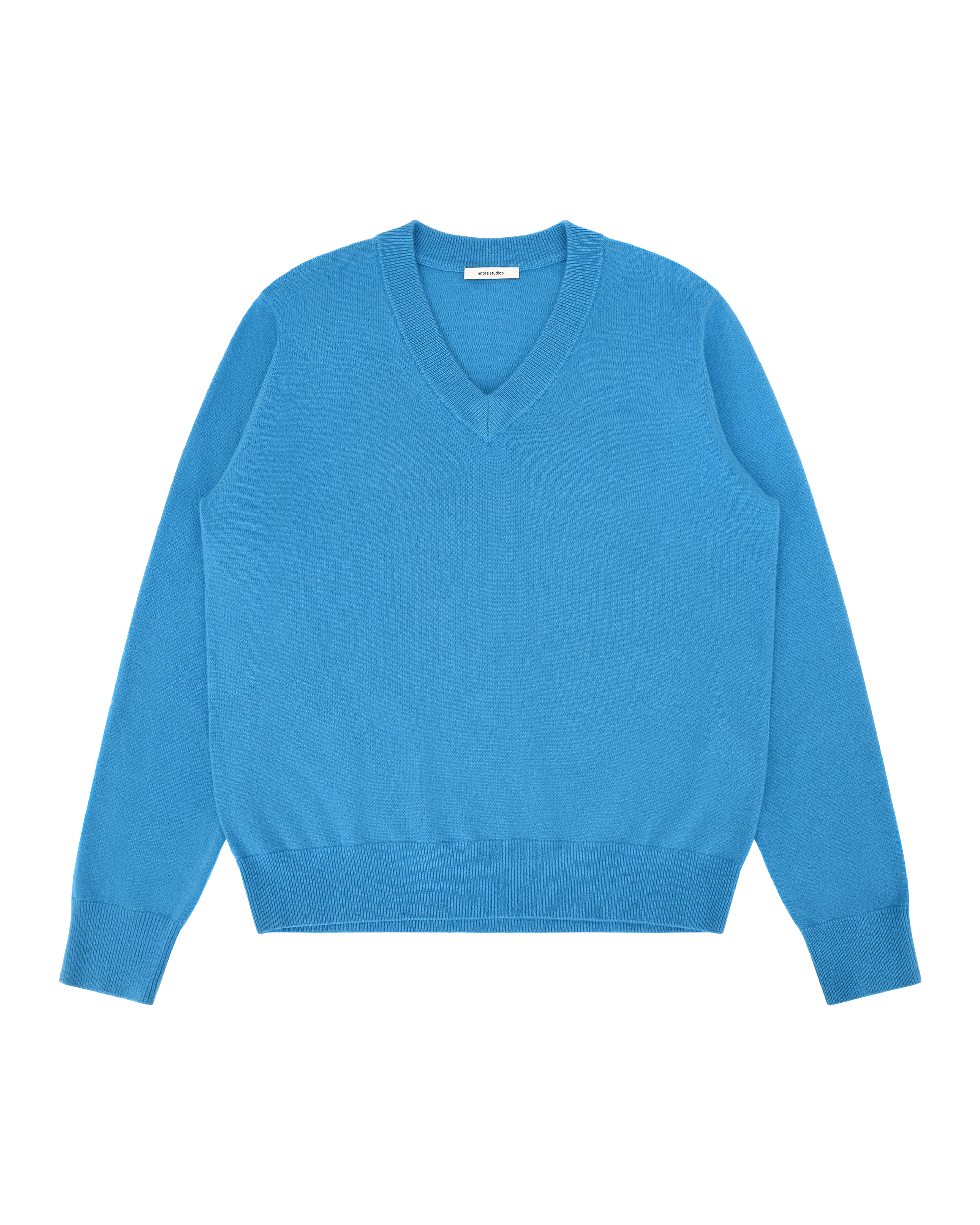 Knit Cashmere V Neck Bondi Blue - Image 3
