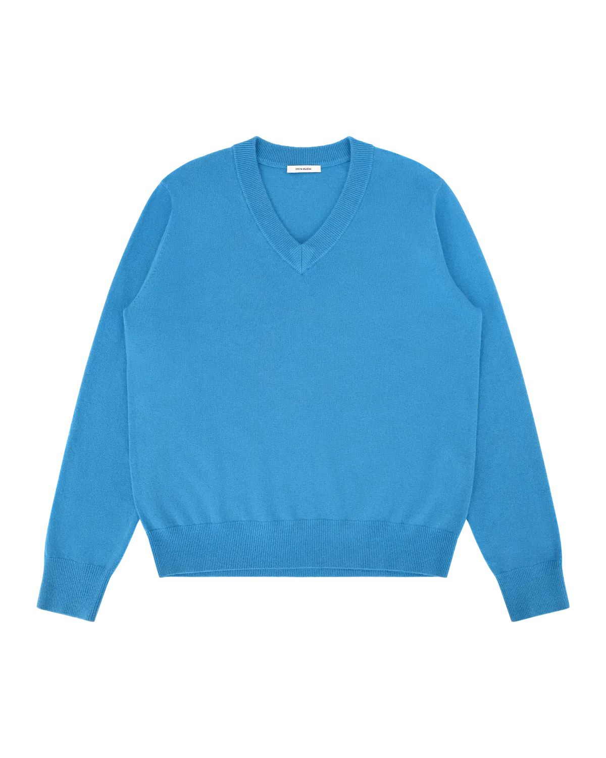 Knit Cashmere V Neck Bondi Blue - Image 3