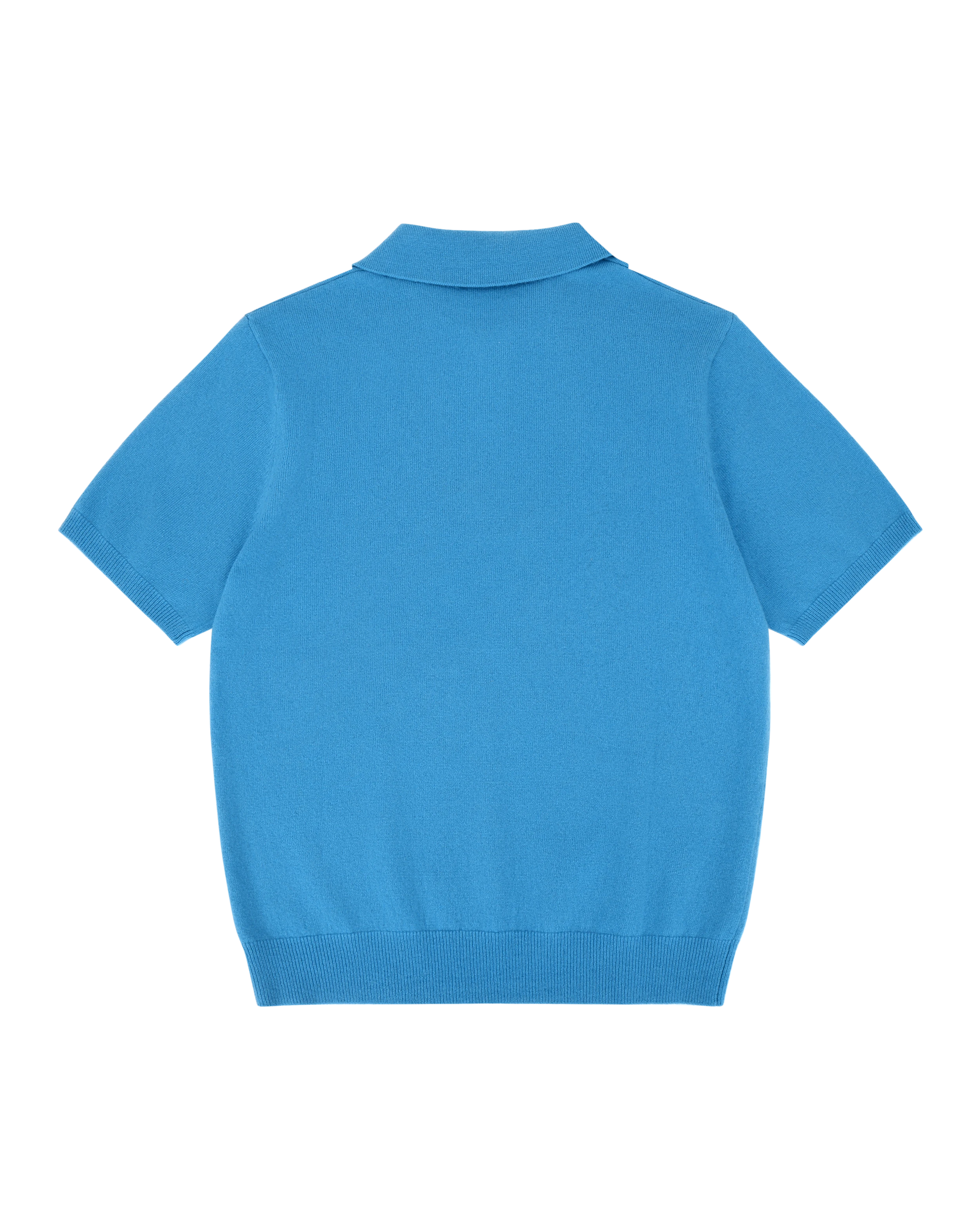 Short Sleeve Cashmere Knit Polo Bondi Blue - Image 10