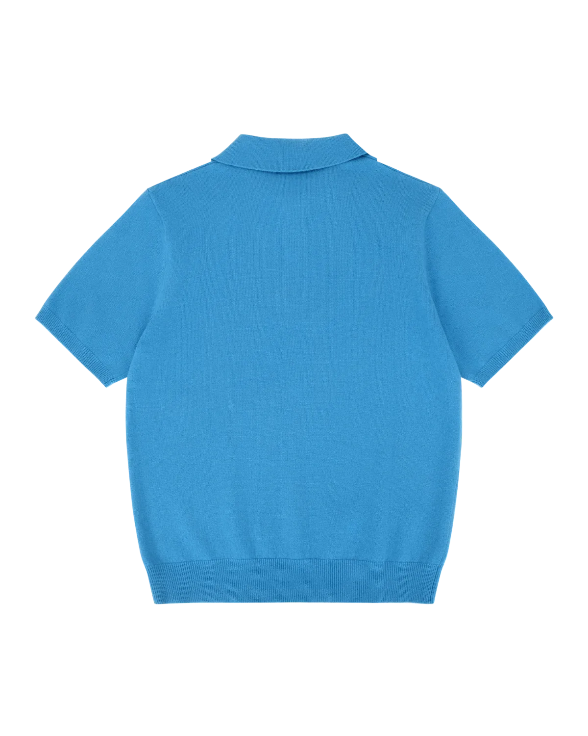 Short Sleeve Cashmere Knit Polo Bondi Blue - Image 10