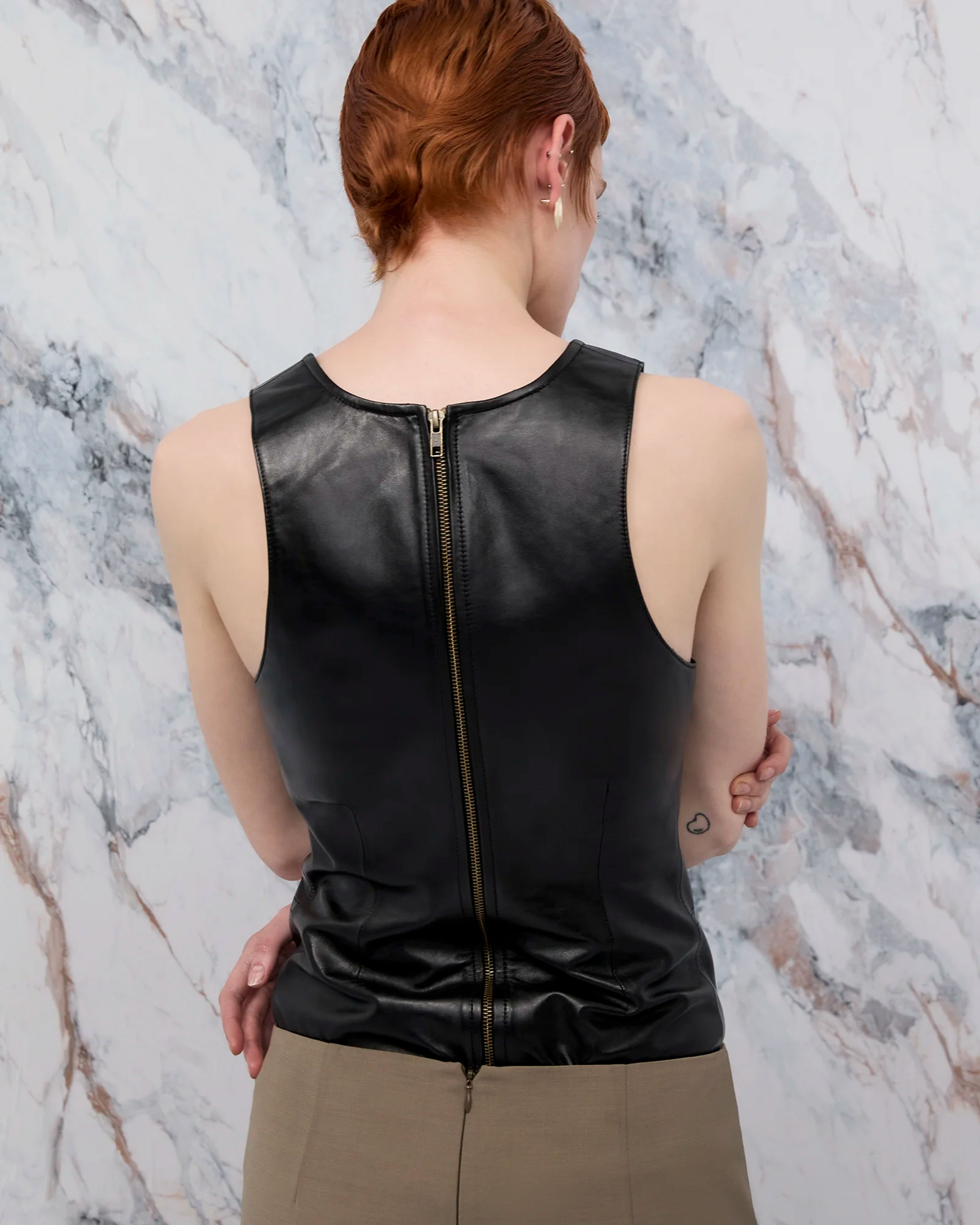 Leather Tank Black Leather - Image 1