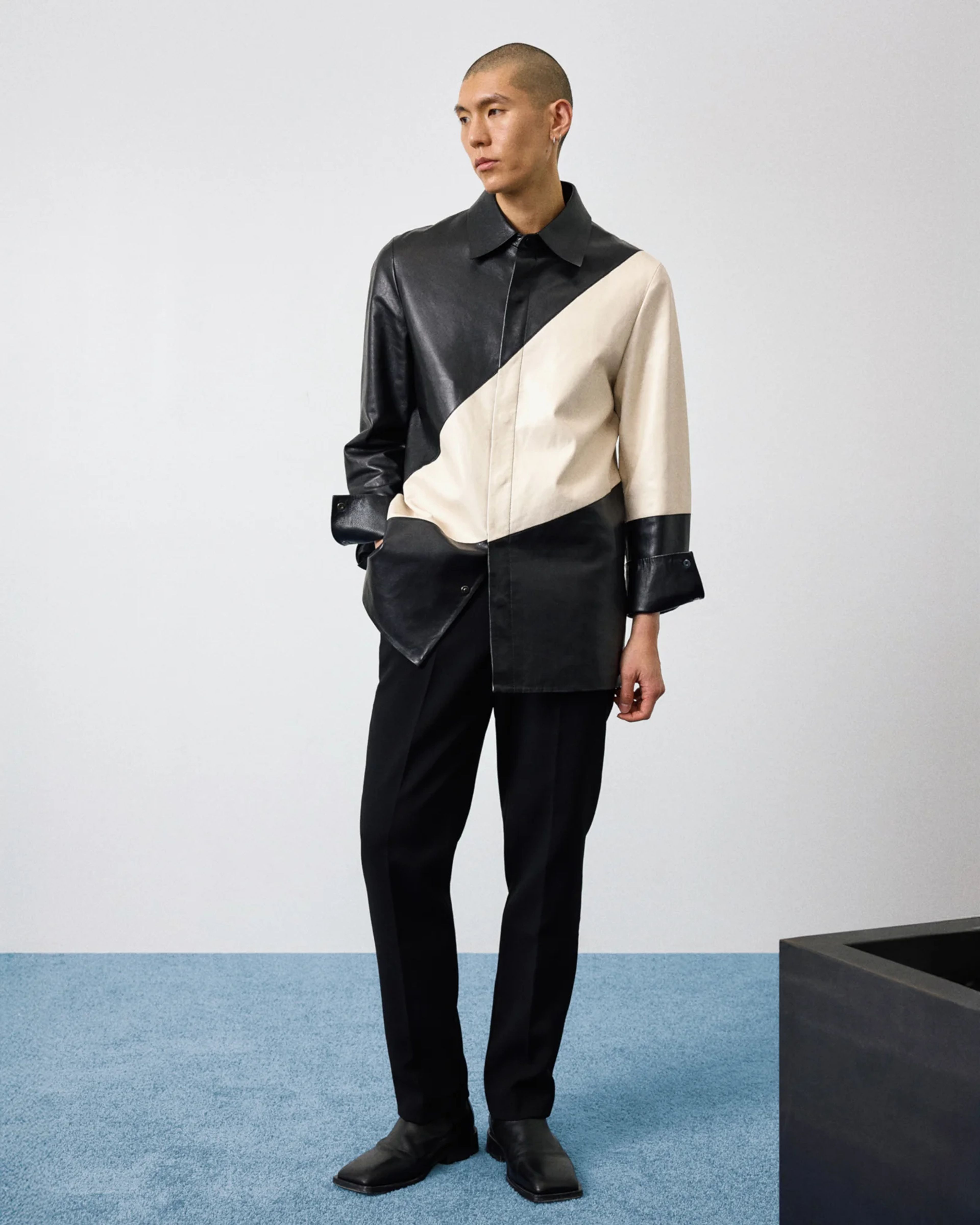 Leather Block Shirt Magpie - Image 1