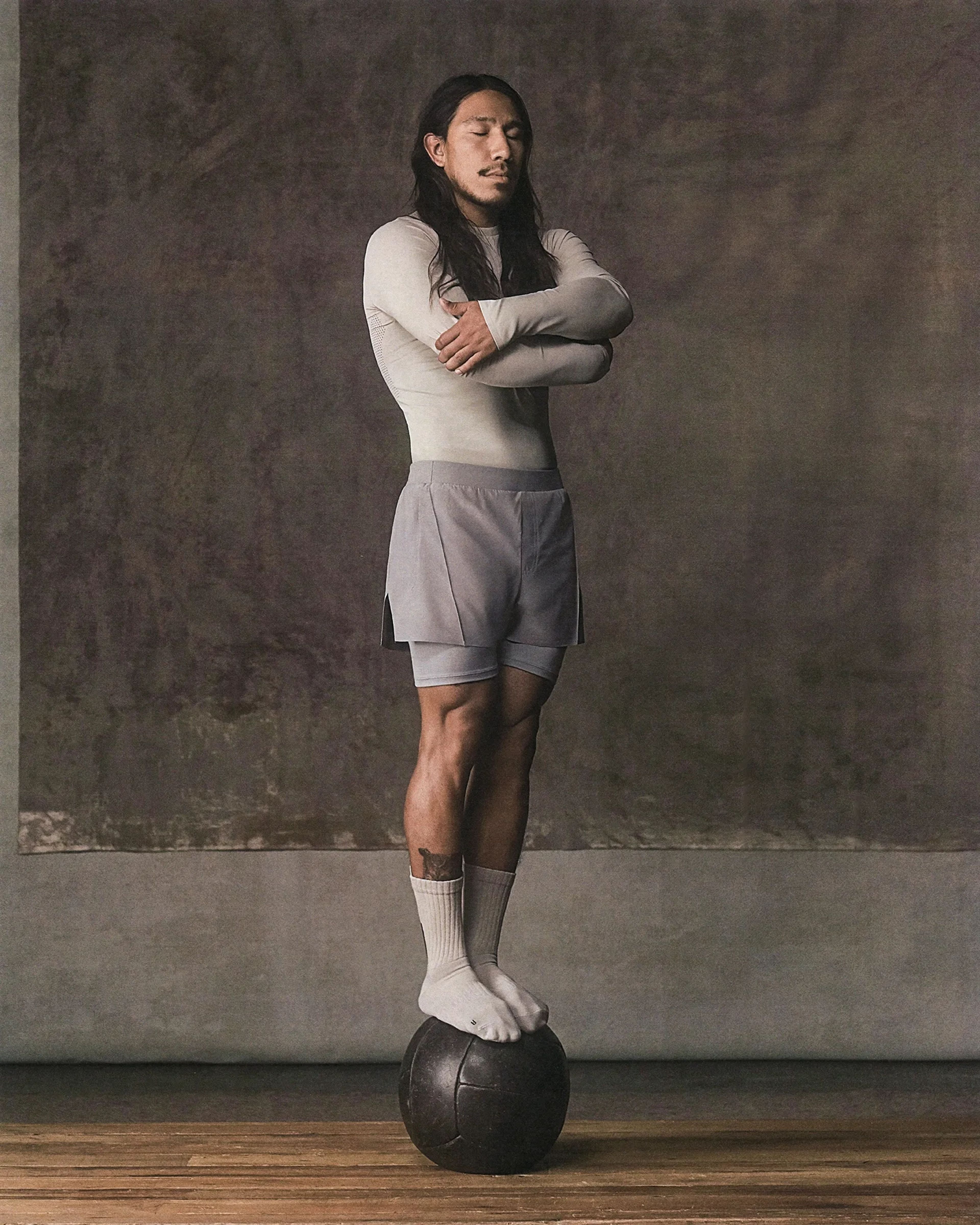 D4T Training 2in1 Shorts Dove Grey - Image 1