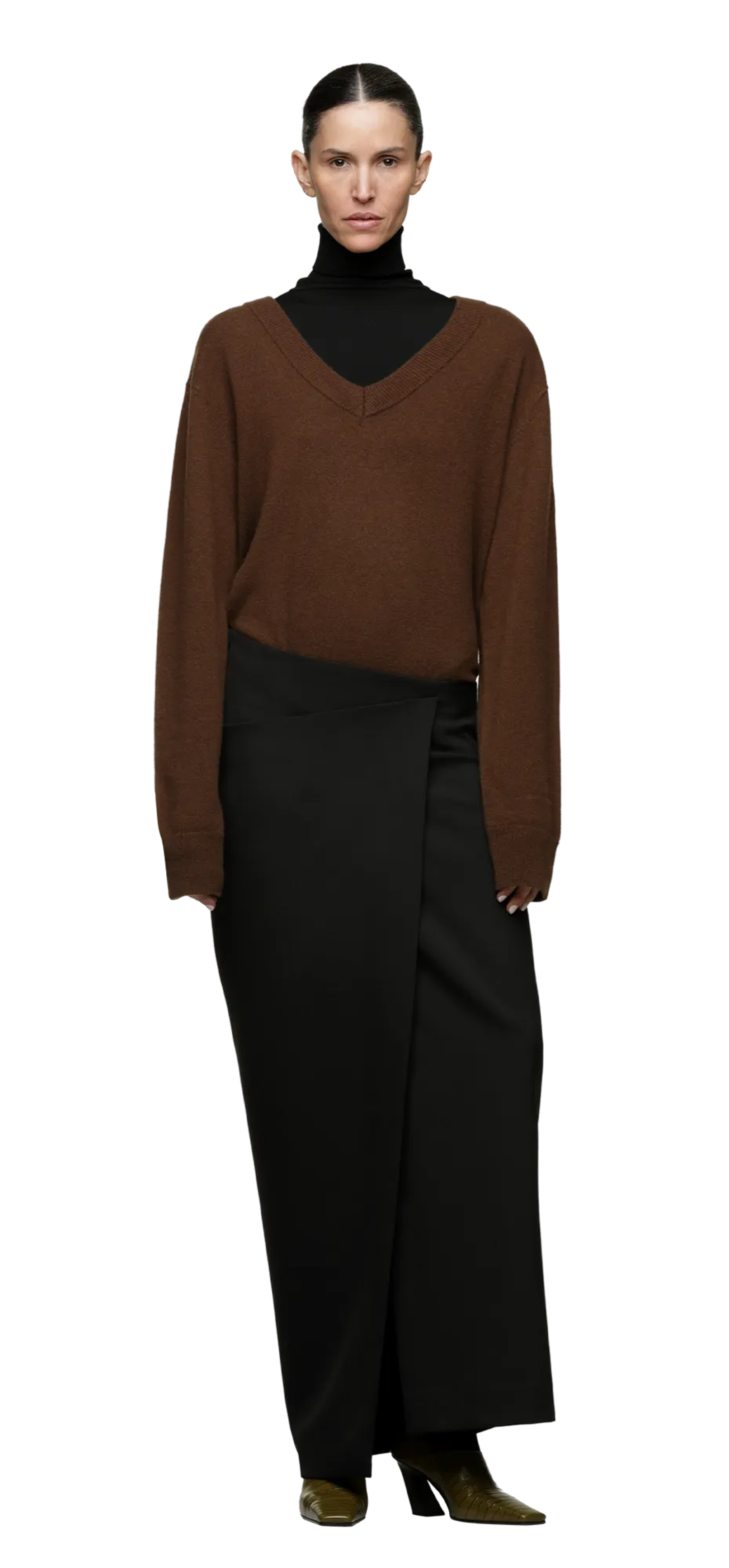 wrap-skirt-black-wool character front view