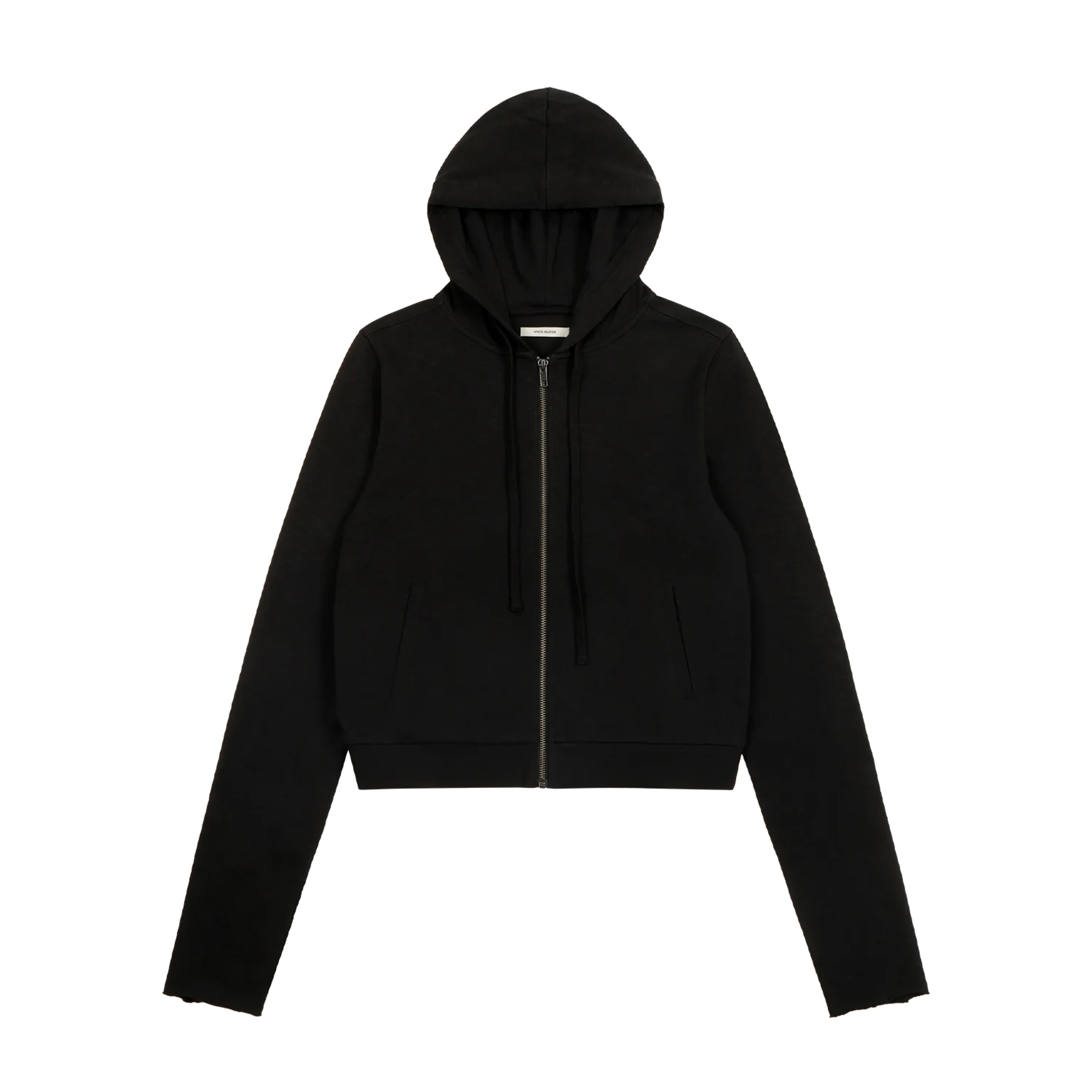 Product lightweight-cropped-zip-up-black thumbnail