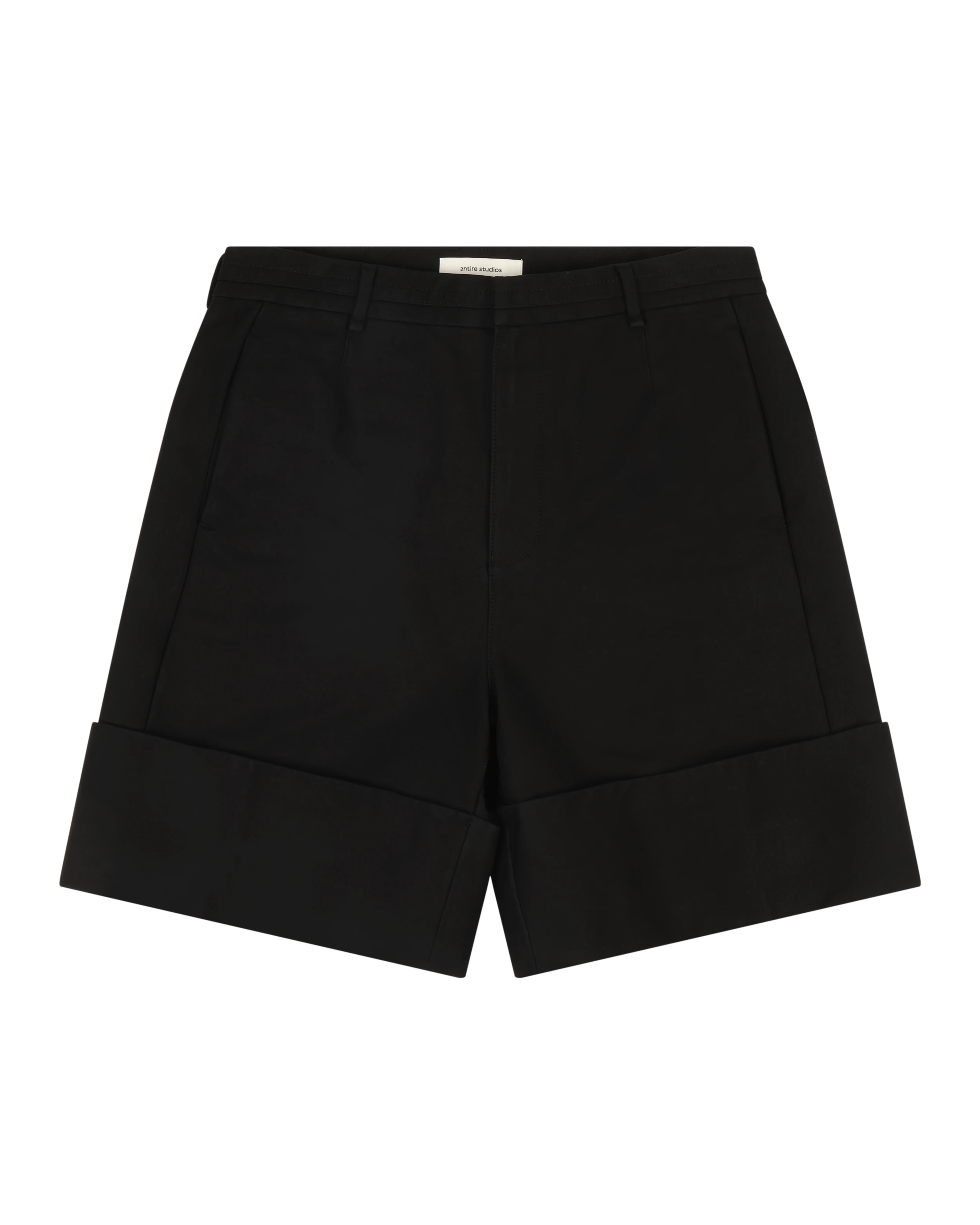 Cuffed Shorts Black Cotton - Image 4