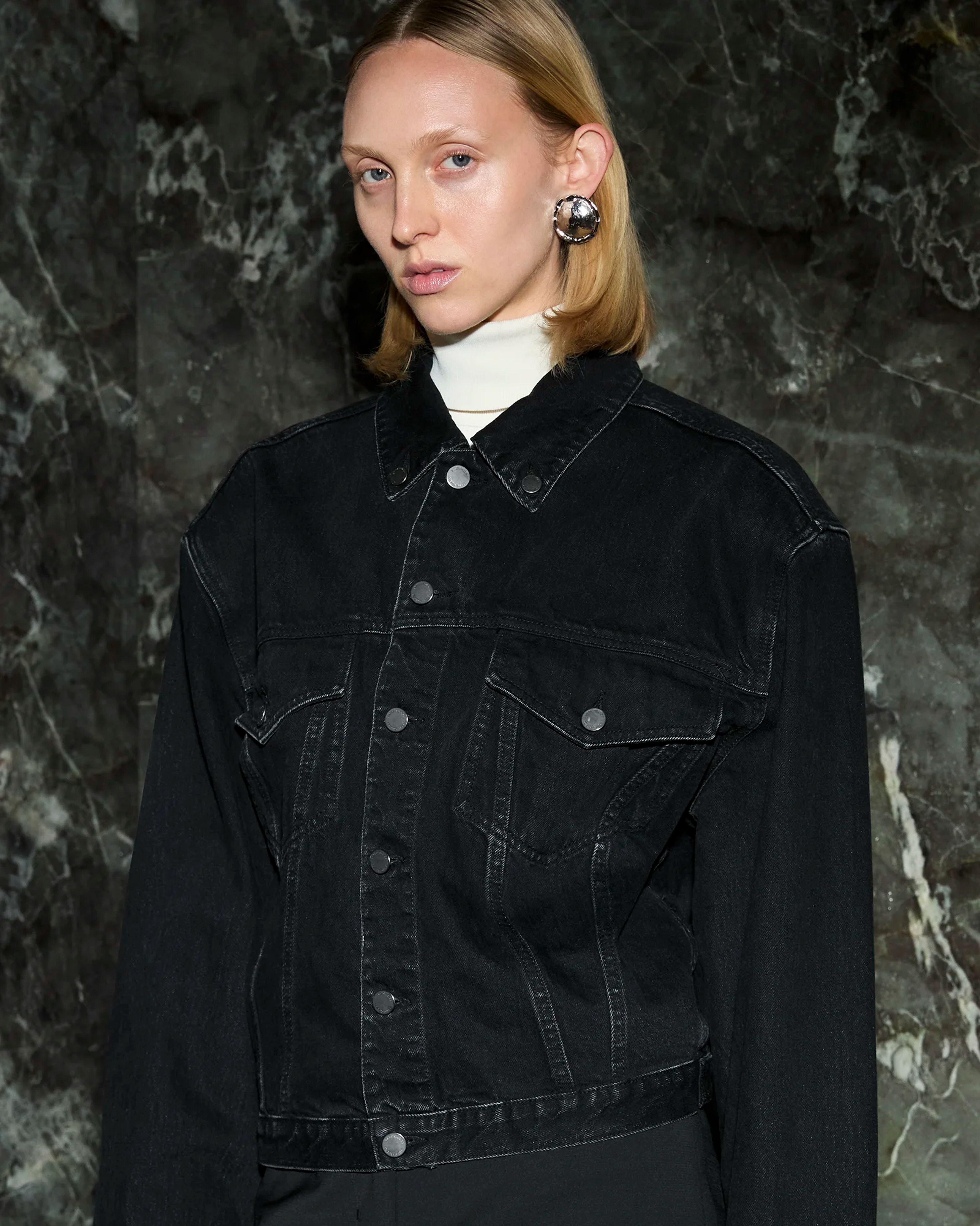 Shrunken Denim Jacket Magnetite - Image 3