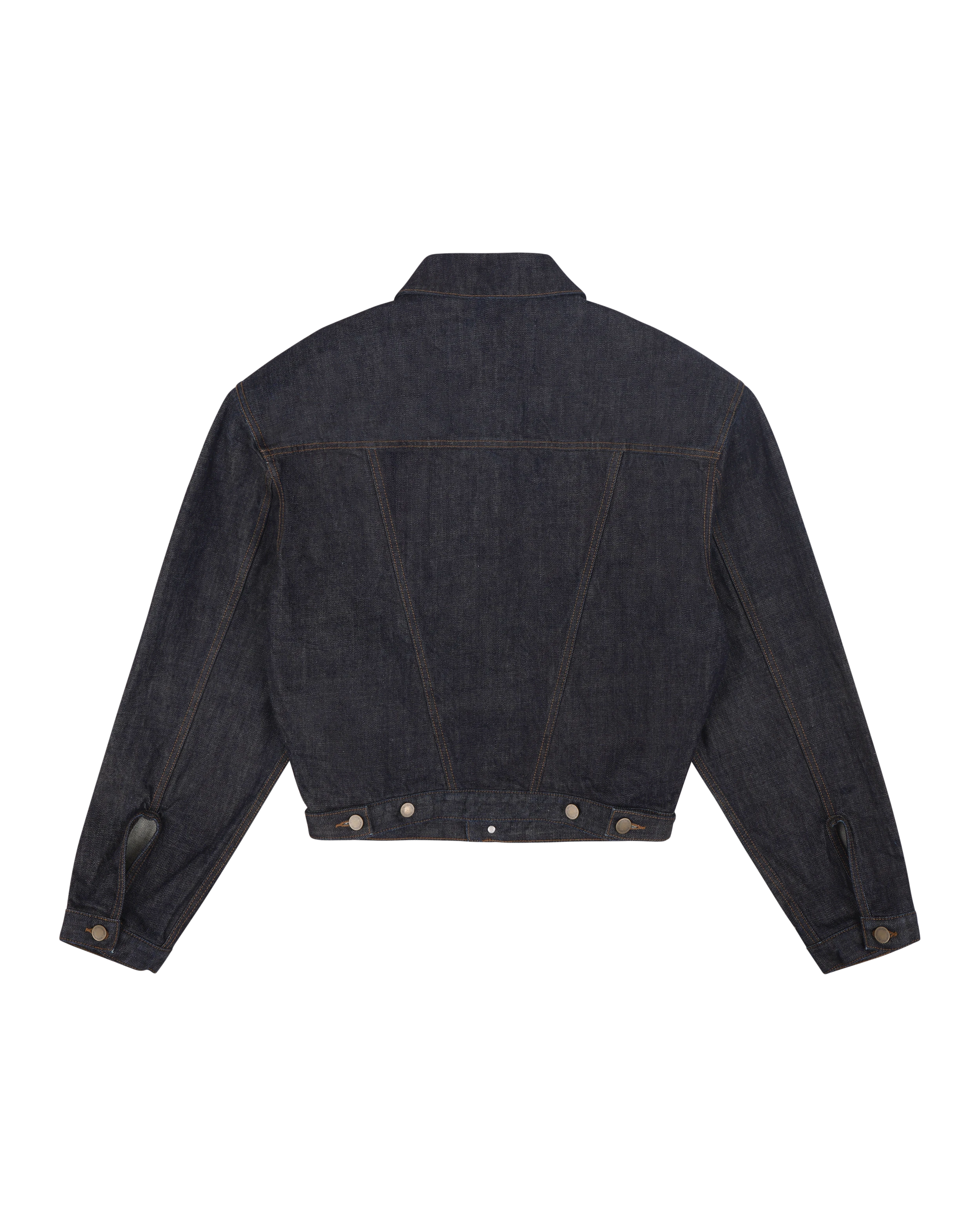 Shrunken Denim Jacket Raw Indigo - Image 3