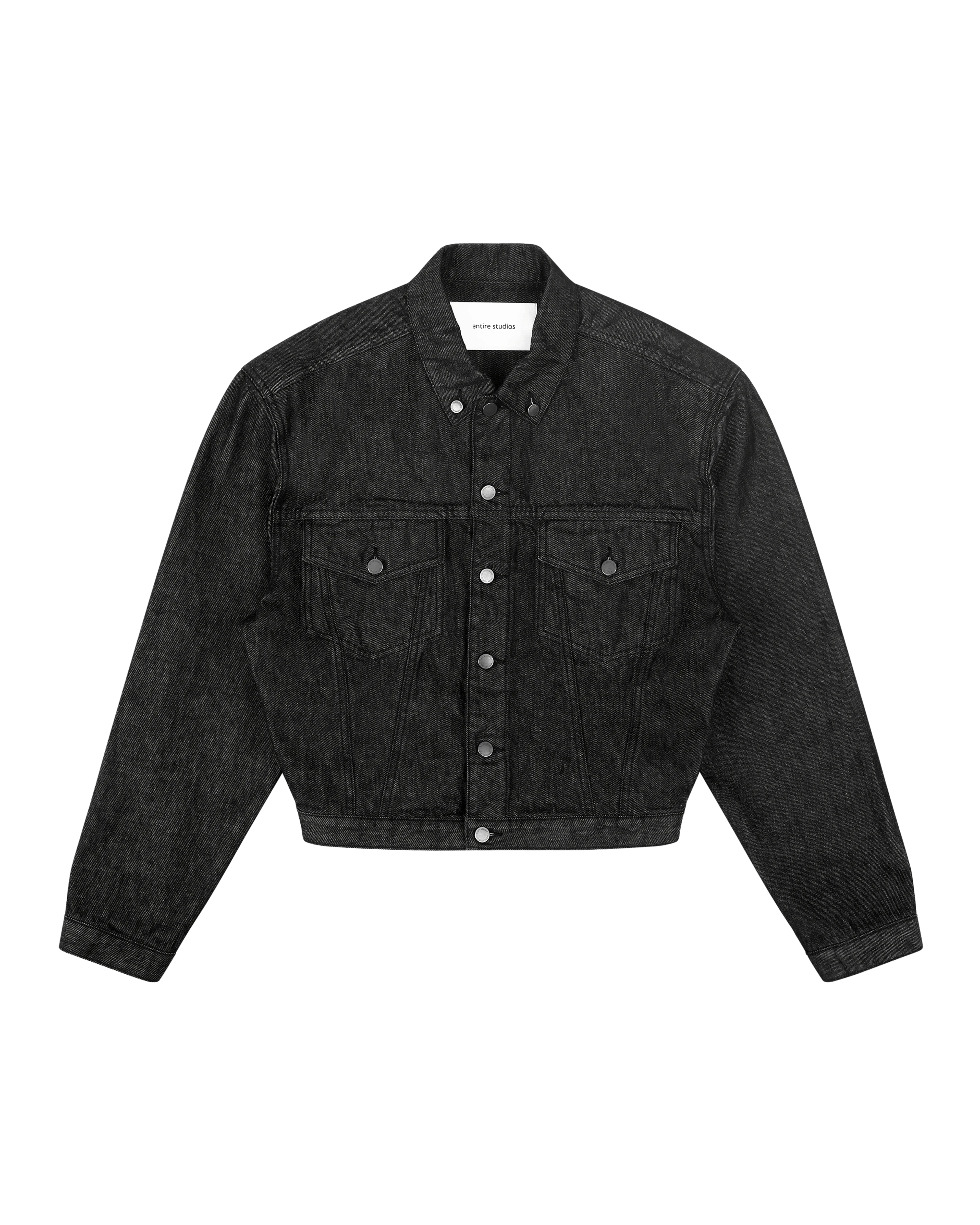 Shrunken Denim Jacket Raw Black - Image 4