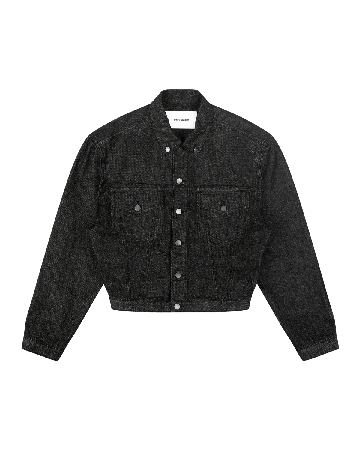 Shrunken Denim Jacket Raw Black - Image 4