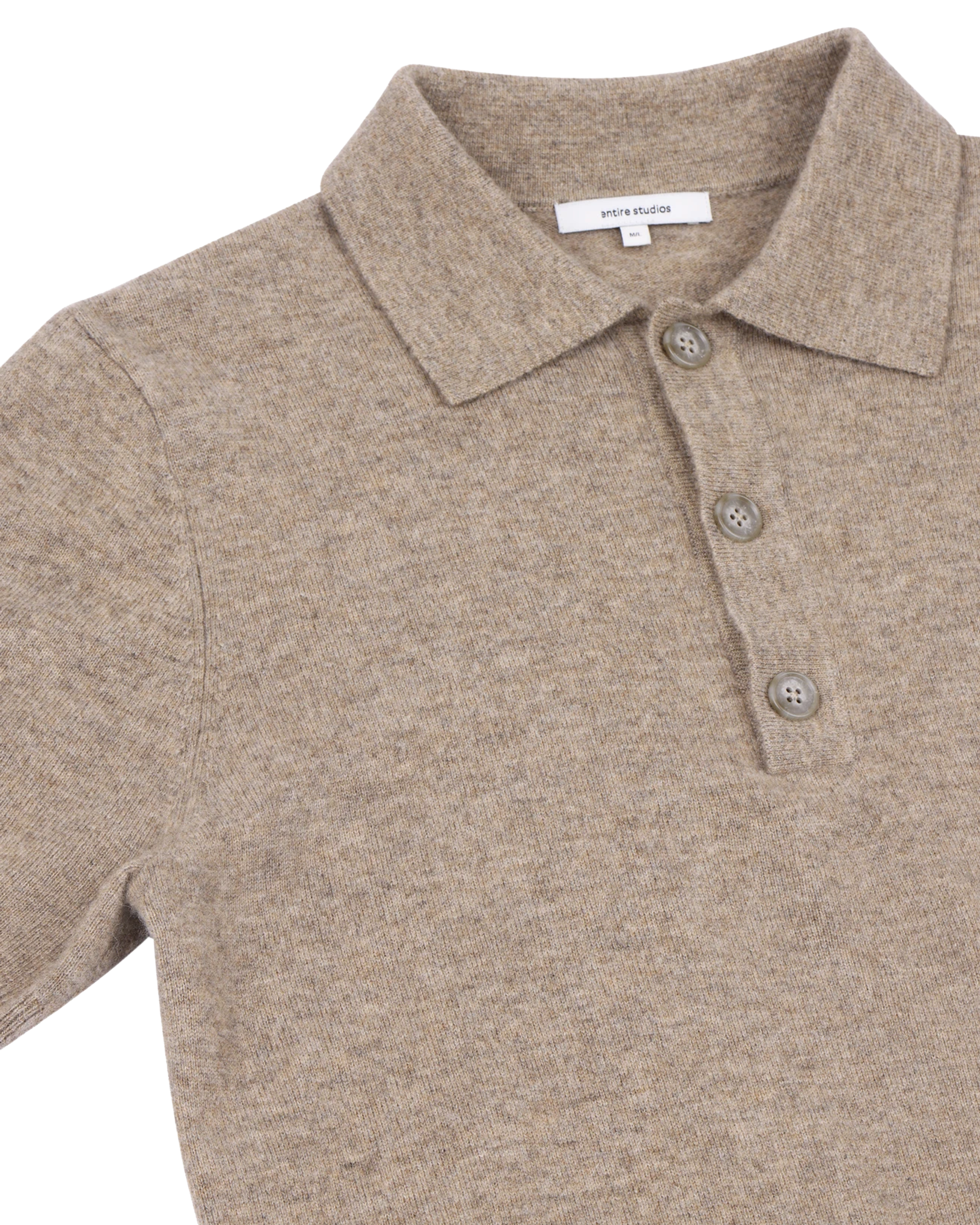 Short Sleeve Knit Polo Camel - Image 7