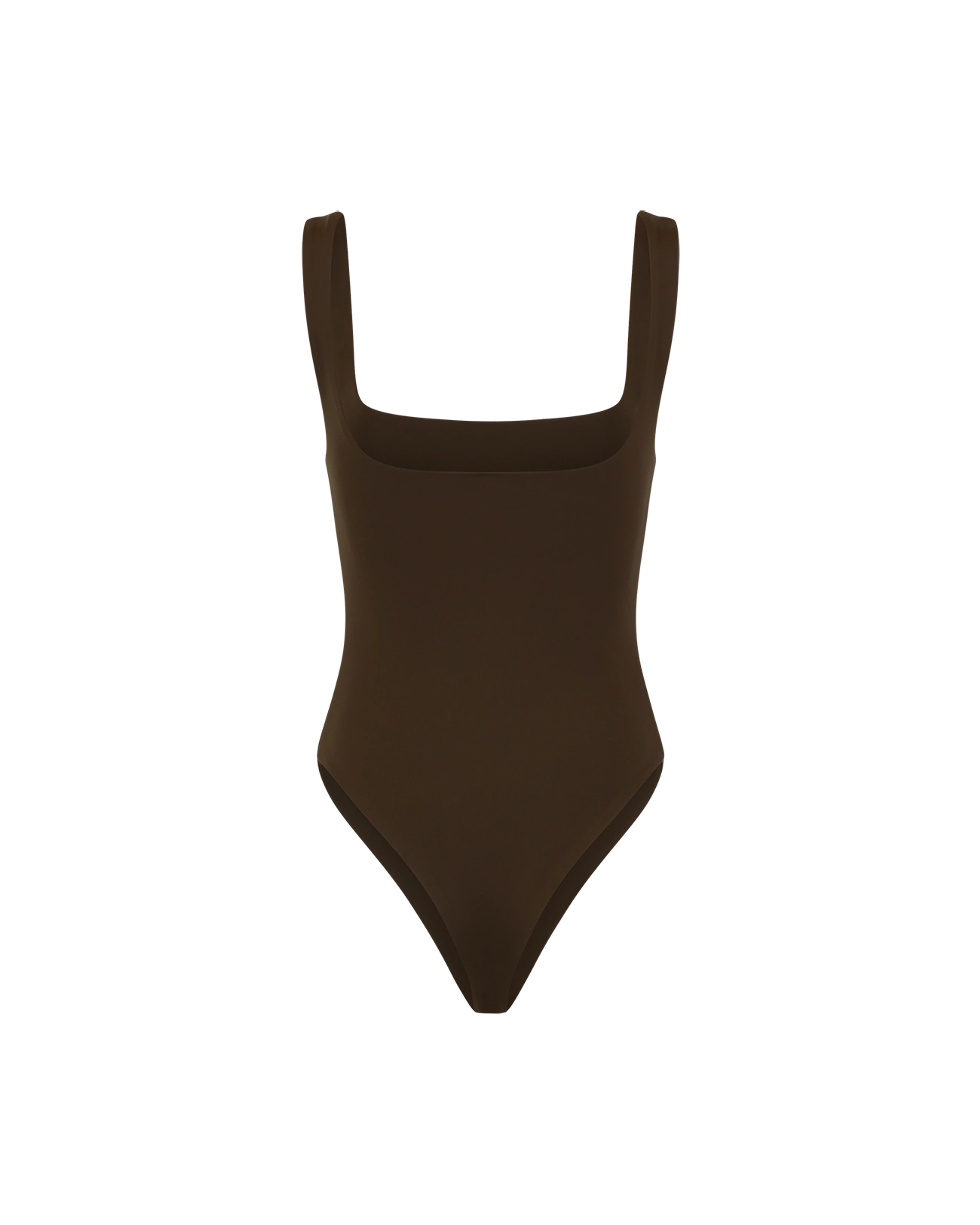 Square Neck Bodysuit Nylon Spandex Brunette - Image 2