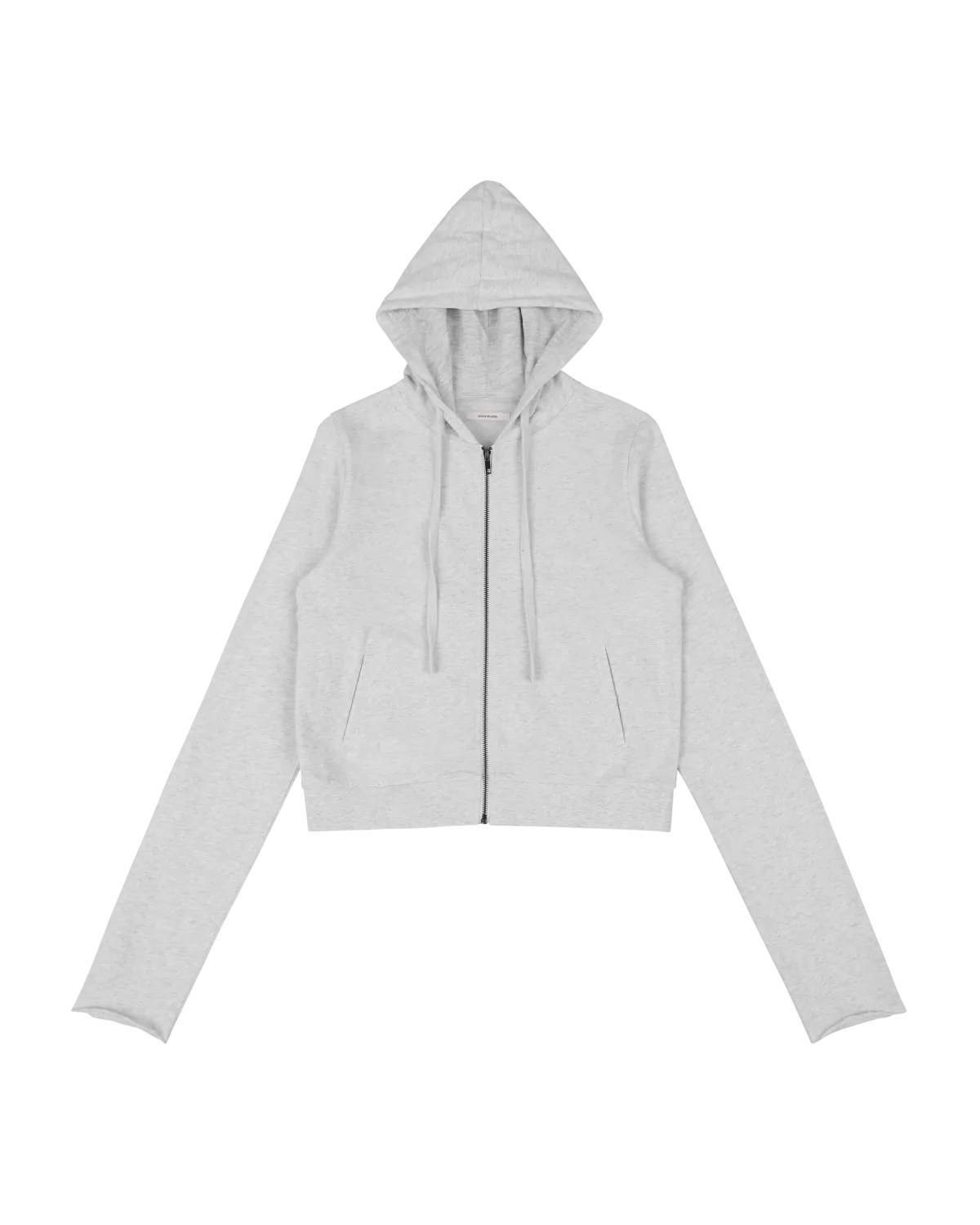 lightweight cropped zip up heather grey - entire studios